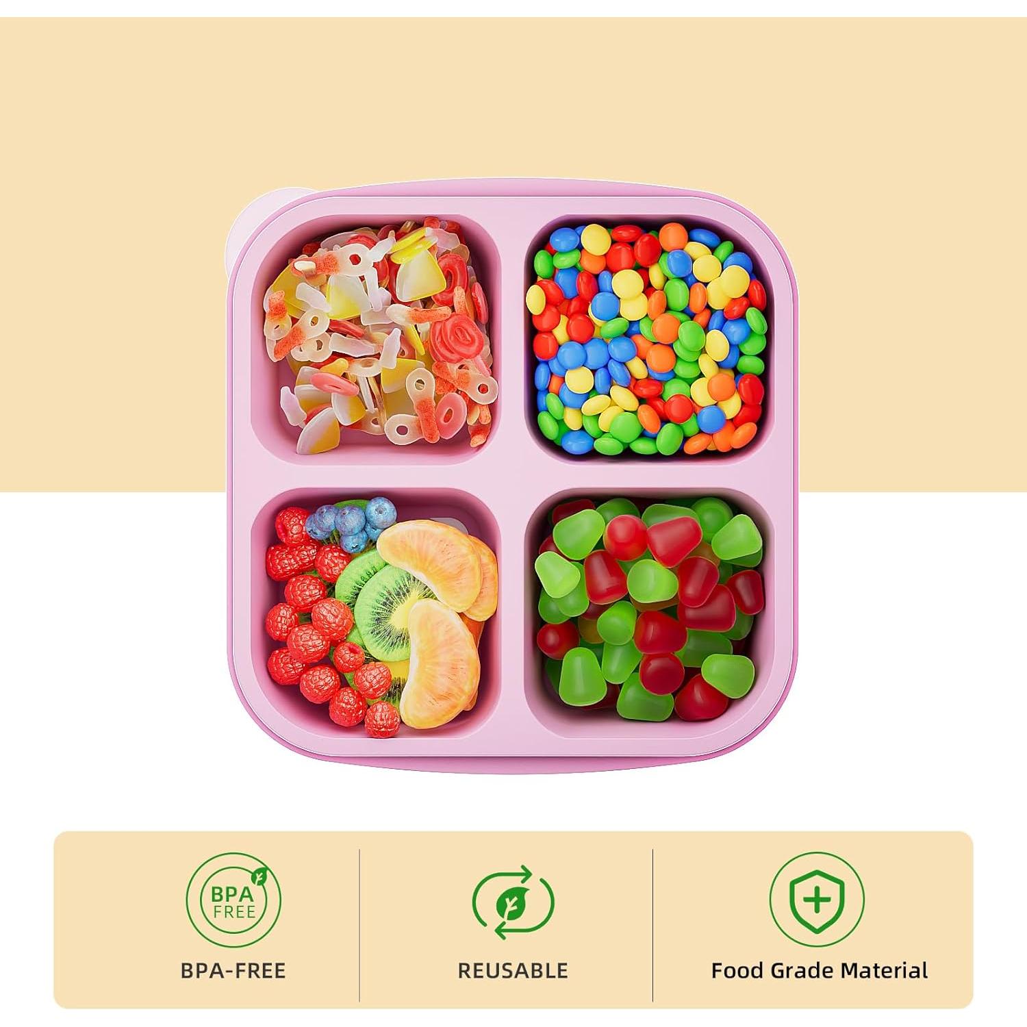Contenedores de Snack Bento KEMETHY 6 Pcs 4 Compartimentos