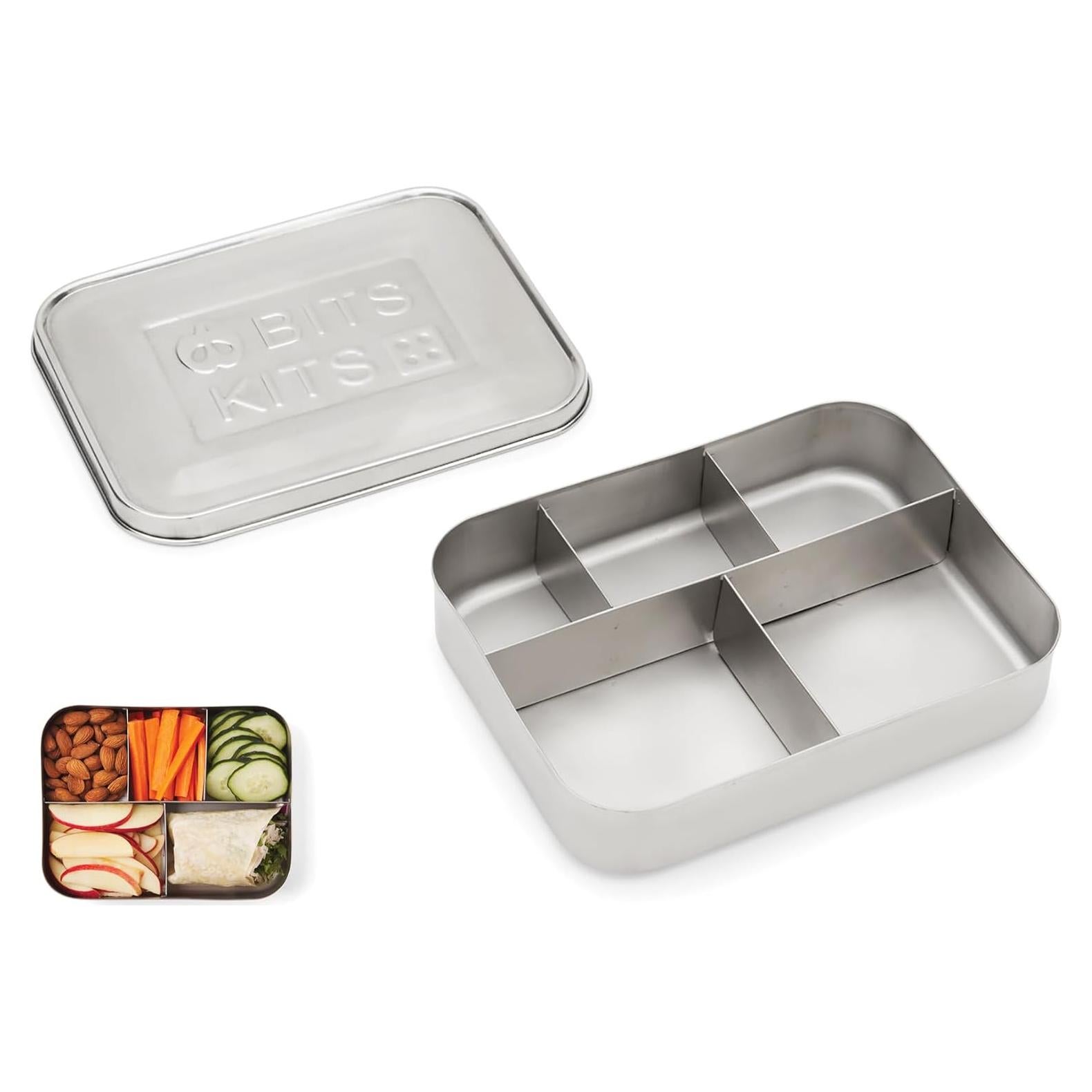 Contenedor Bento Box de Acero Inoxidable Bits Kits, 5 Secciones