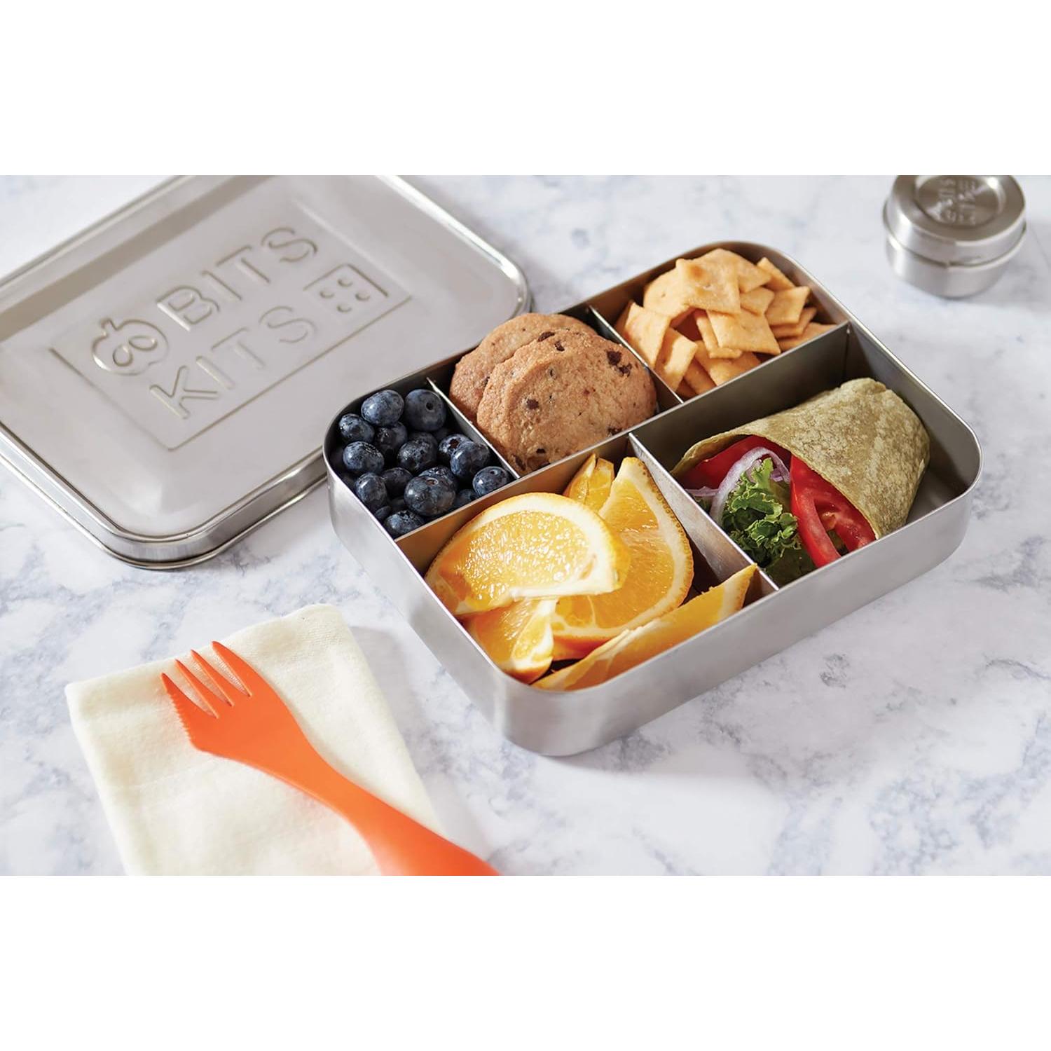 Contenedor Bento Box de Acero Inoxidable Bits Kits, 5 Secciones