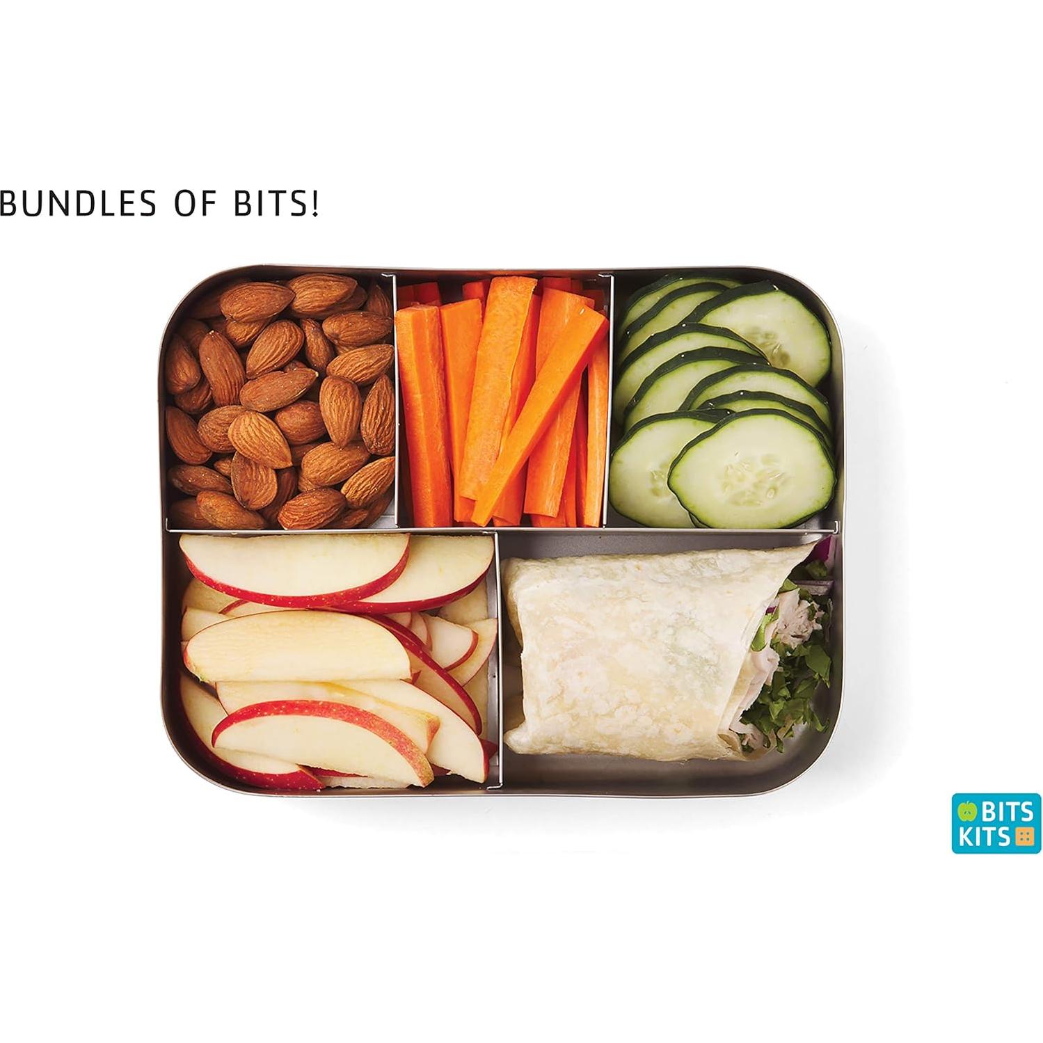 Contenedor Bento Box de Acero Inoxidable Bits Kits, 5 Secciones