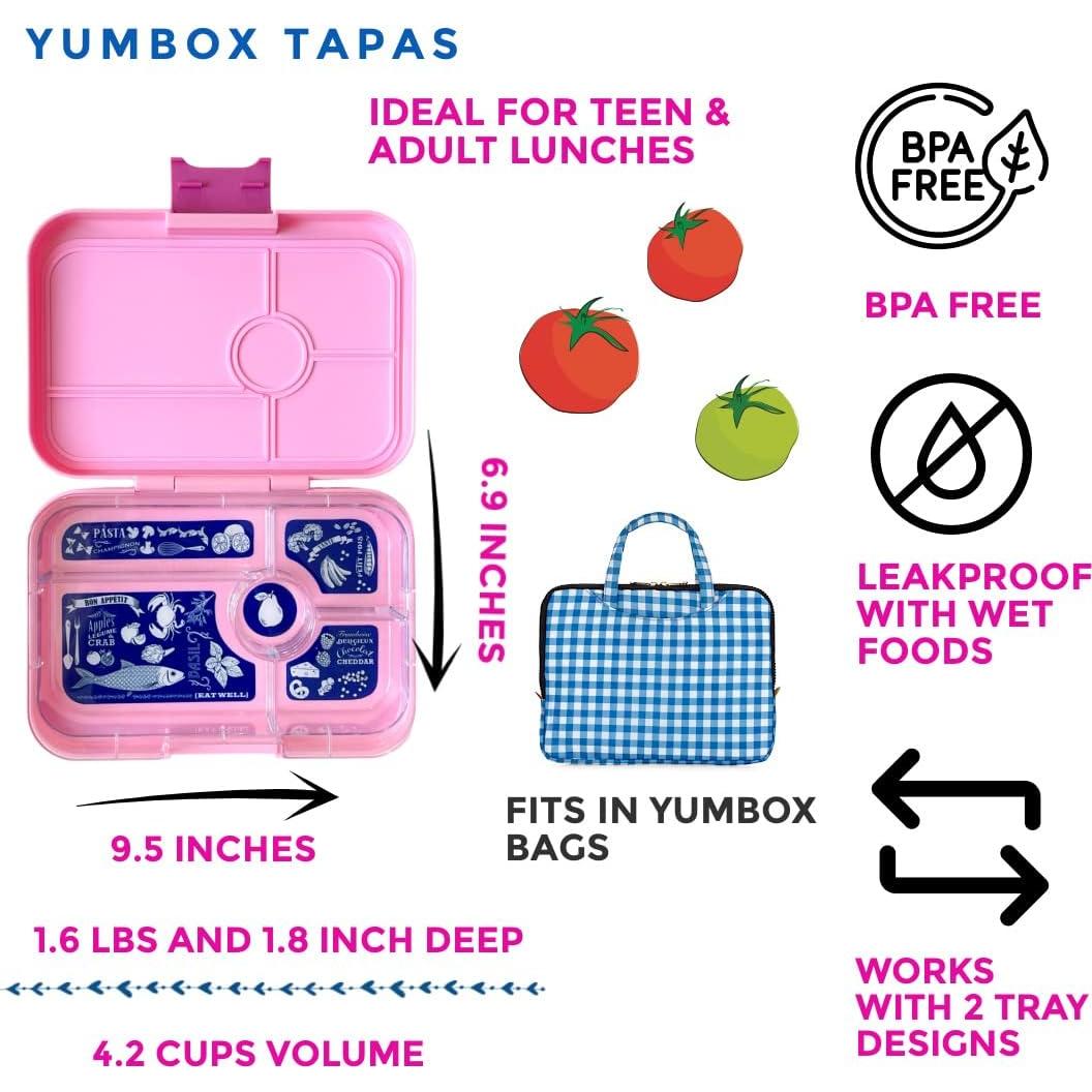 Yumbox Tapas Fugas Caja Almuerzo Grande Rosa Capri 5 Compartimentos