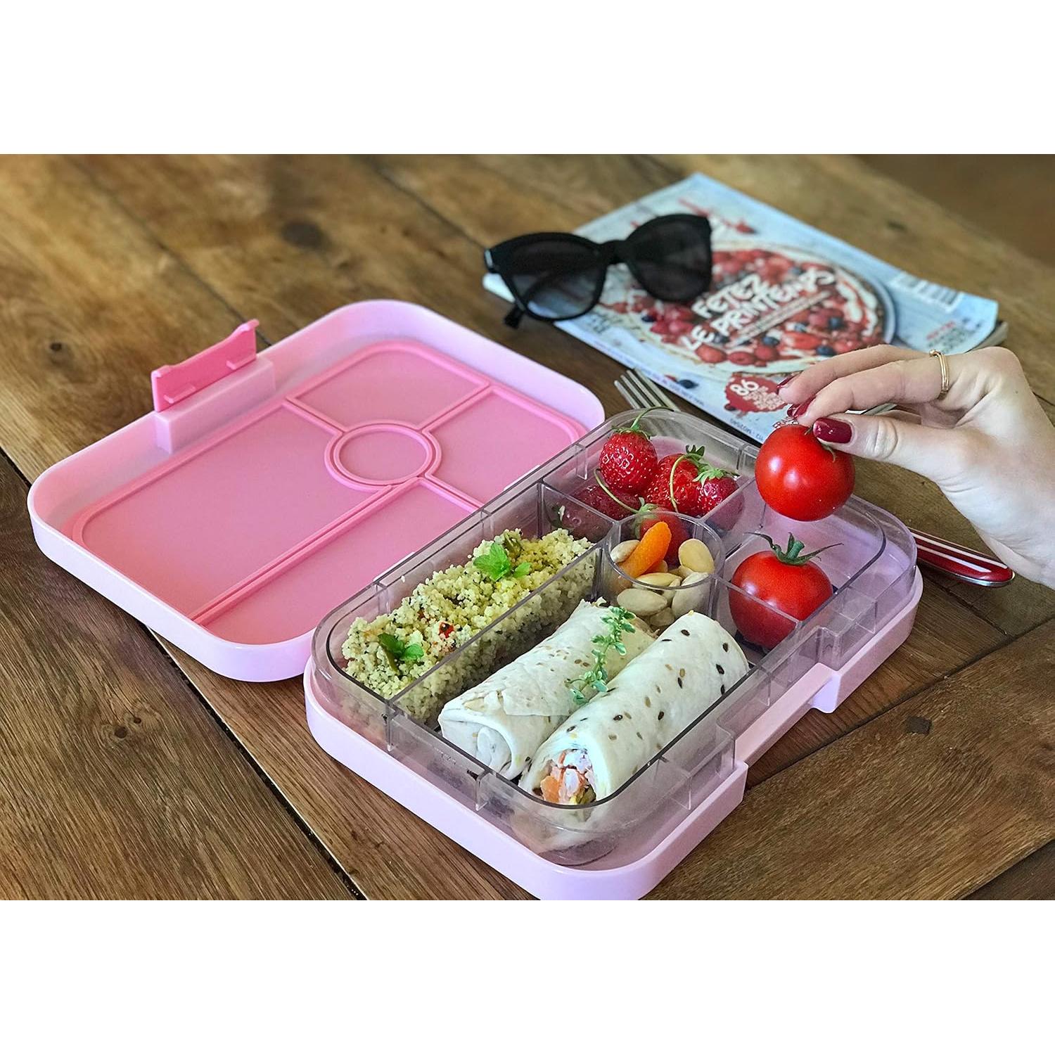 Yumbox Tapas Fugas Caja Almuerzo Grande Rosa Capri 5 Compartimentos