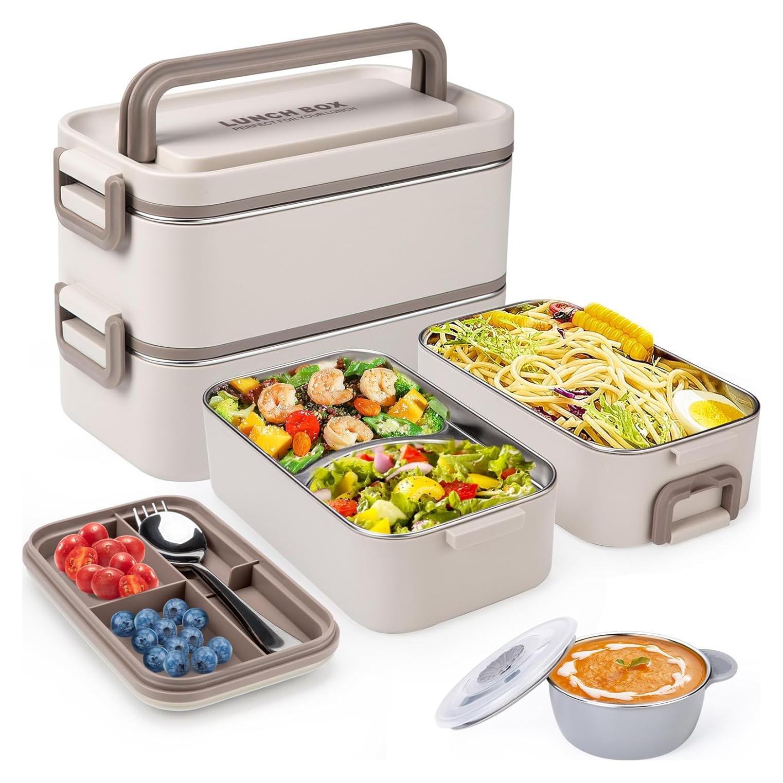 Caja Bento Almuerzo Reabulun 2 Capas Acero Inoxidable 2L