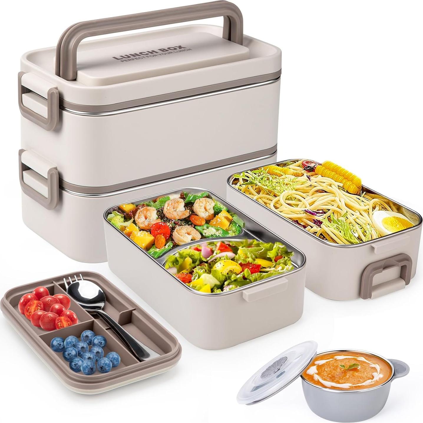 Caja Bento Almuerzo Reabulun 2 Capas Acero Inoxidable 2L