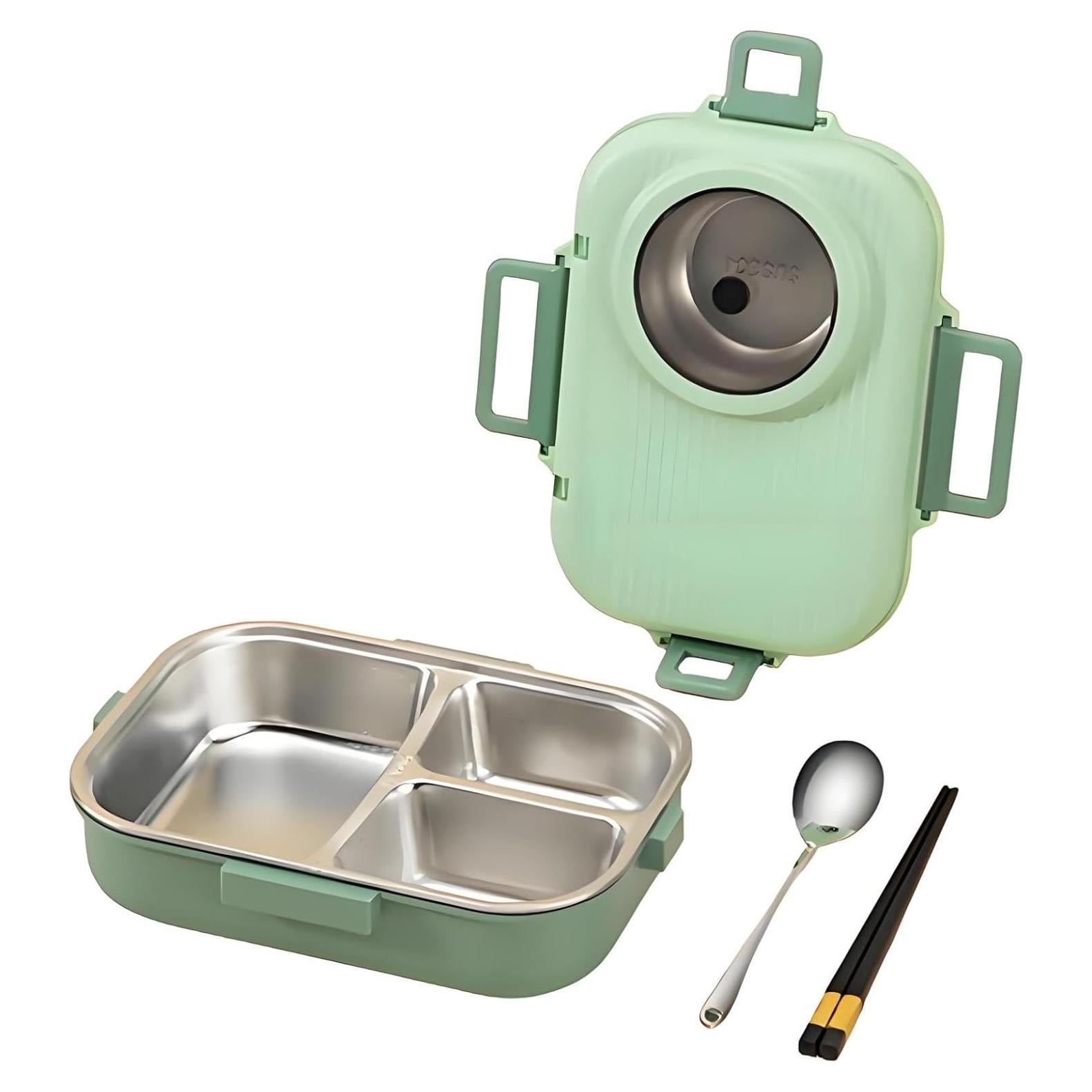 Caja de Almuerzo Bento Ausenzup 1100ml Acero Inoxidable Verde