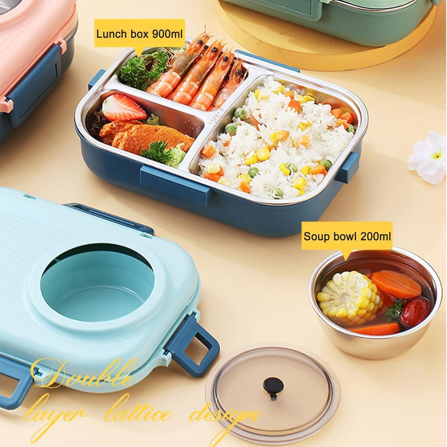 Caja de Almuerzo Bento Ausenzup 1100ml Acero Inoxidable Verde