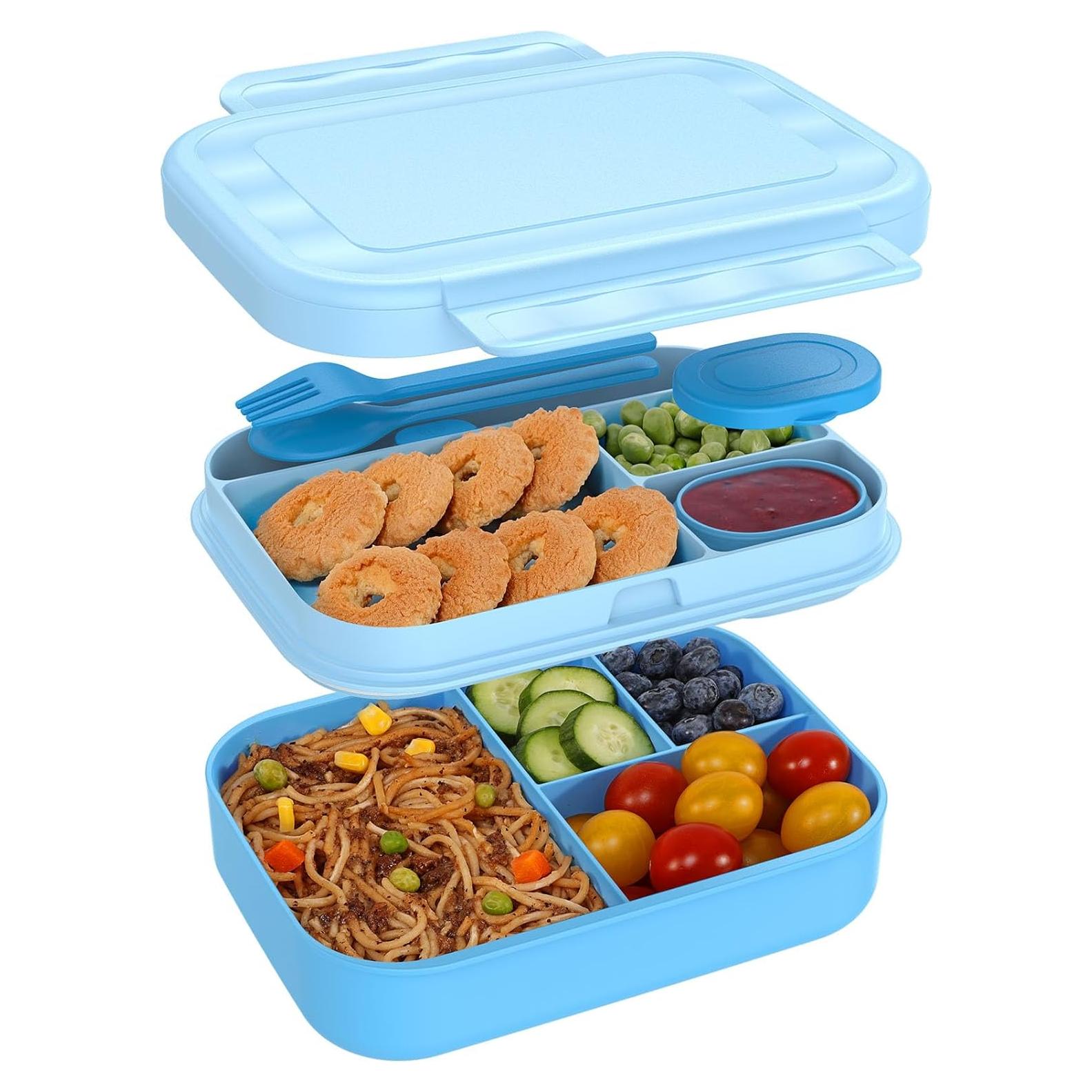 Lonchera Bento Caperci Azul 1.38L a Prueba de Fugas 6 Compartimentos