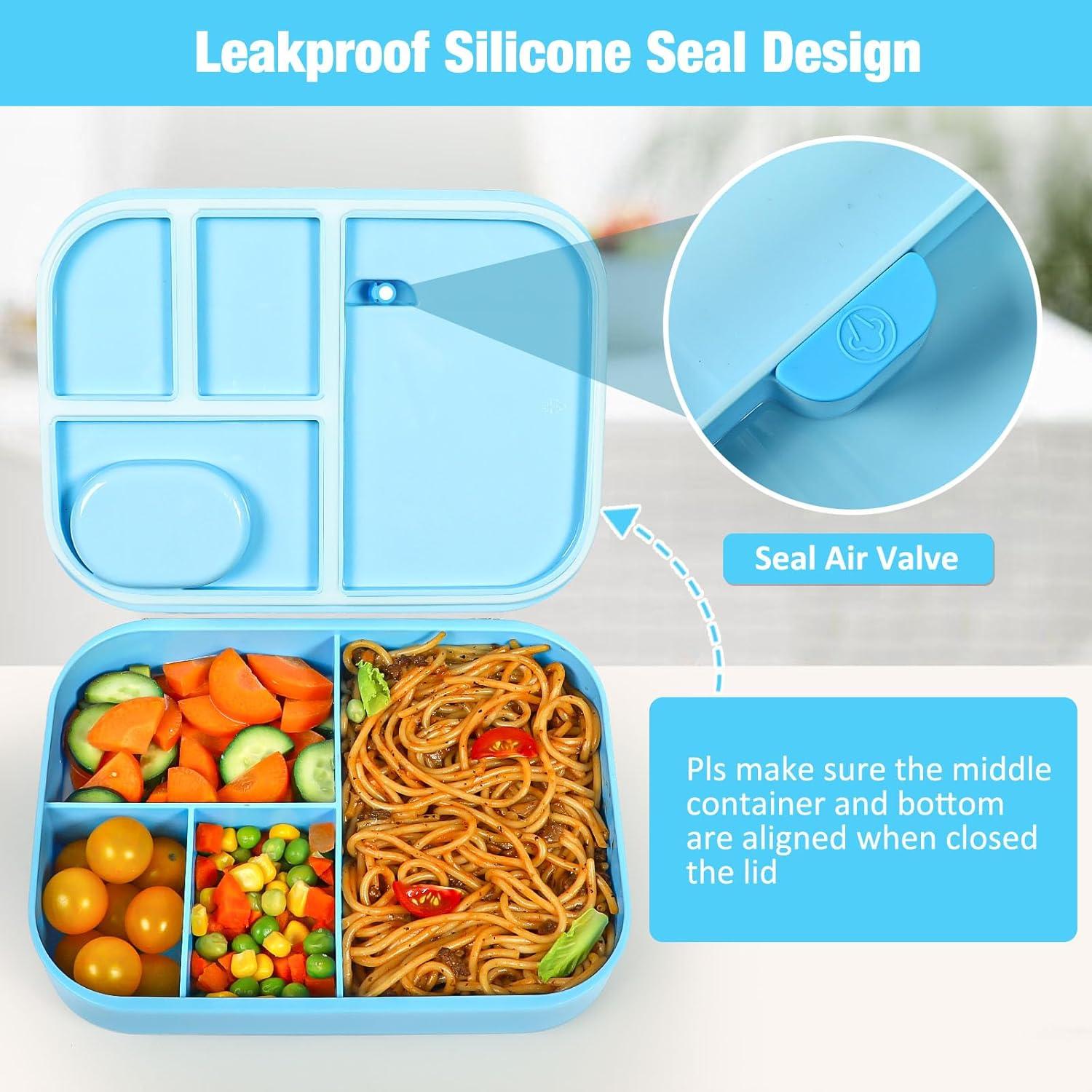 Lonchera Bento Caperci Azul 1.38L a Prueba de Fugas 6 Compartimentos