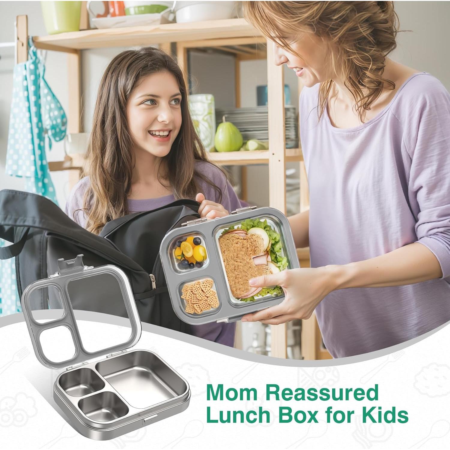 Caja de Almuerzo HOMEKOL de Acero Inoxidable 3 Compartimentos