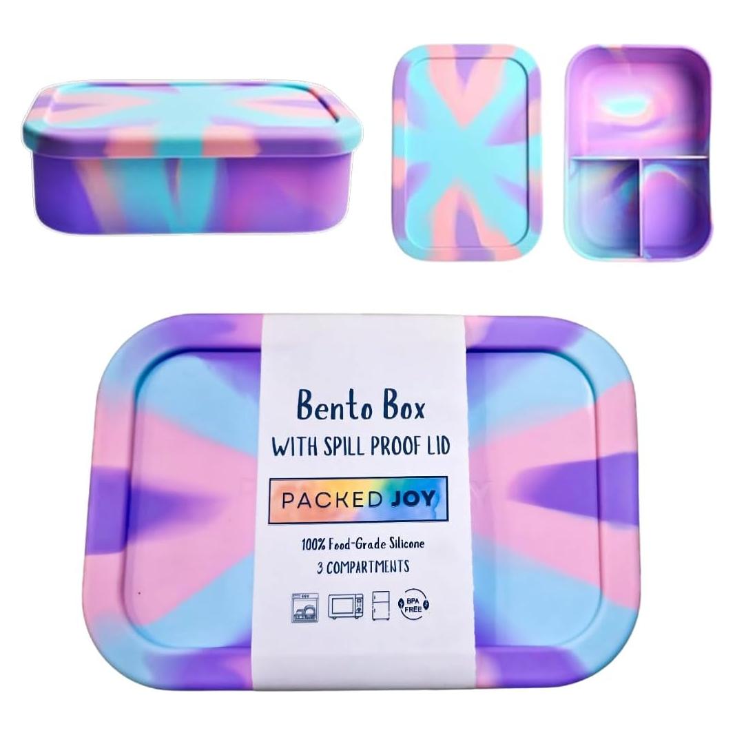 Caja de Almuerzo Bento PACKED JOY 1200ml Silicona Morado