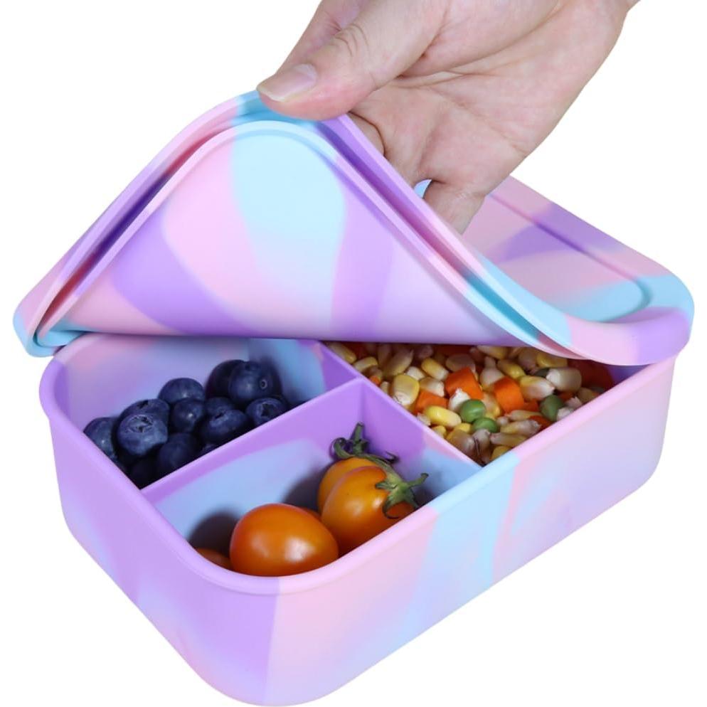 Caja de Almuerzo Bento PACKED JOY 1200ml Silicona Morado