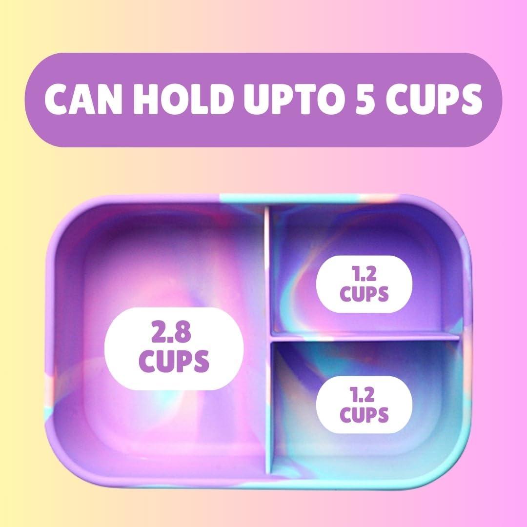 Caja de Almuerzo Bento PACKED JOY 1200ml Silicona Morado