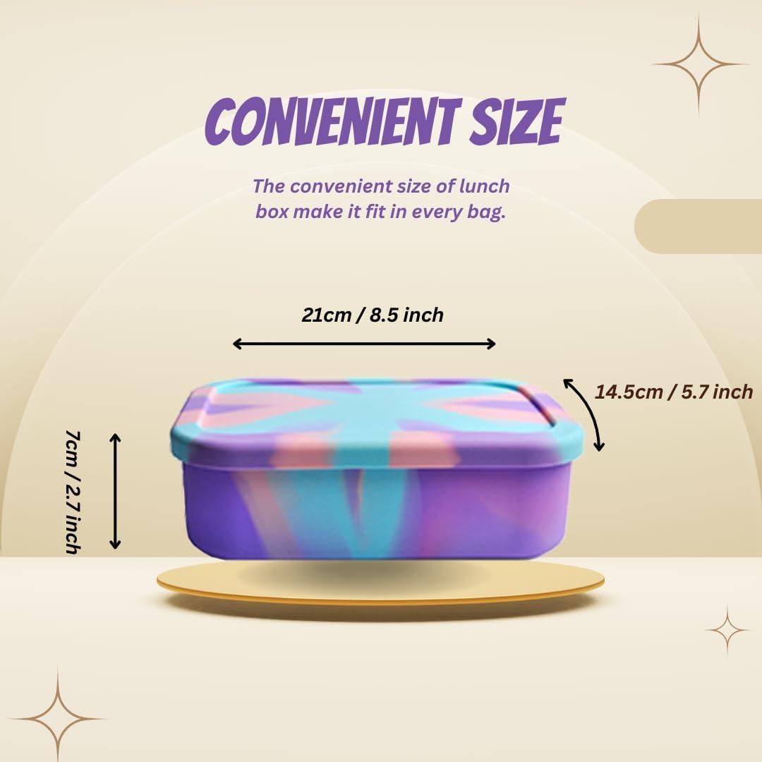 Caja de Almuerzo Bento PACKED JOY 1200ml Silicona Morado