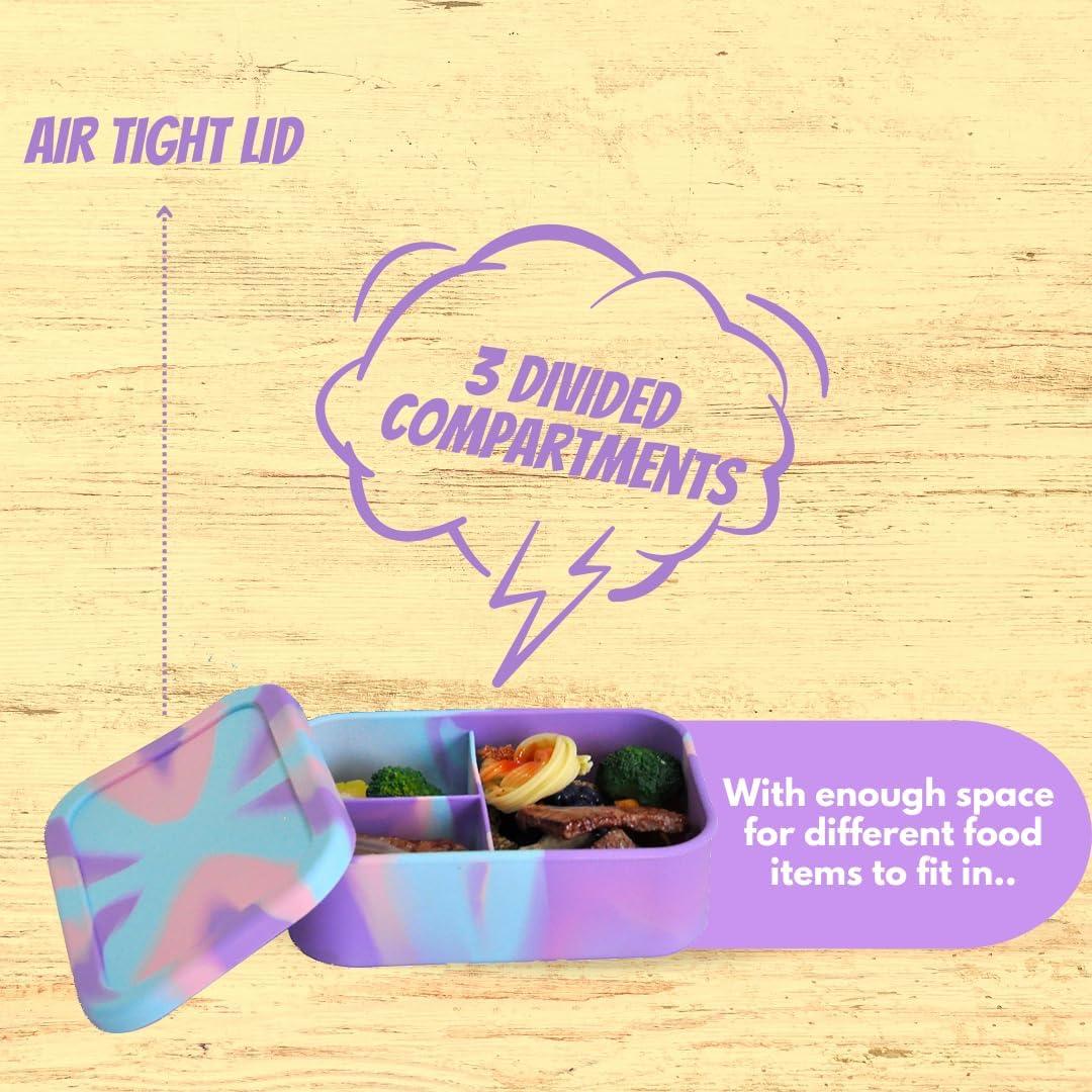 Caja de Almuerzo Bento PACKED JOY 1200ml Silicona Morado