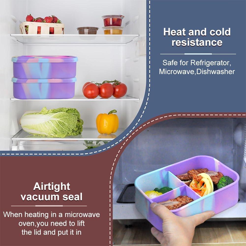 Caja de Almuerzo Bento PACKED JOY 1200ml Silicona Morado