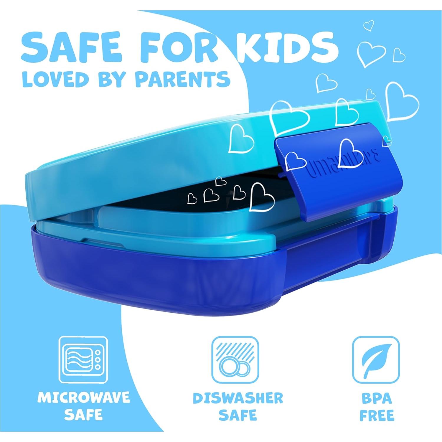 Caja Bento Umami para Niños 680ml Azul, A Prueba de Fugas