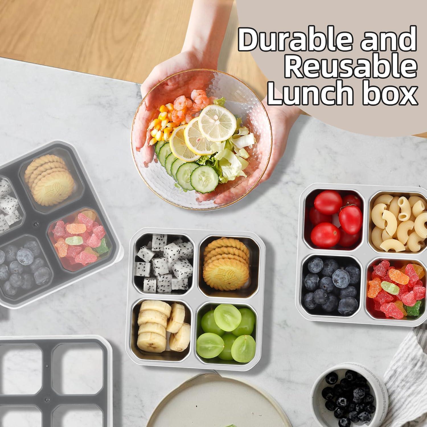 Contenedores de Snack BEFOY de Acero Inoxidable 4 Compartimentos