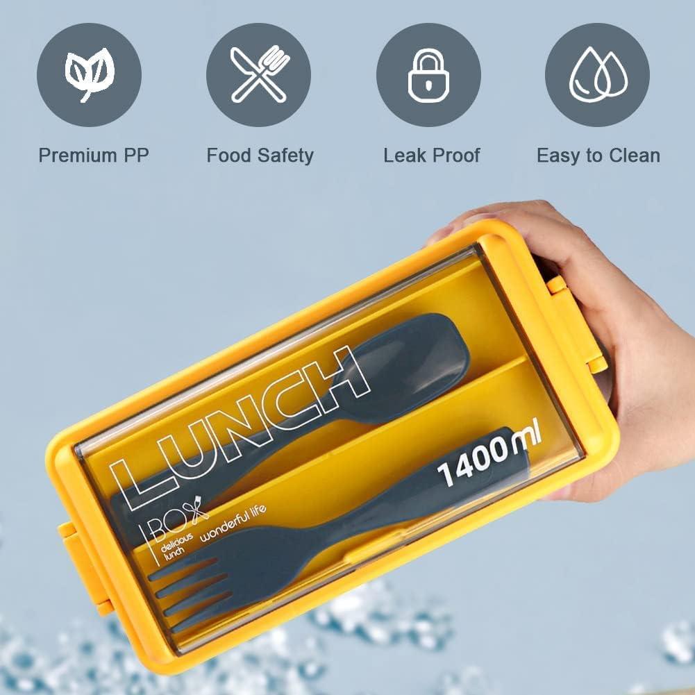 Caja Bento NatraProw 1400ml con Bolsa y Utensilios Azul