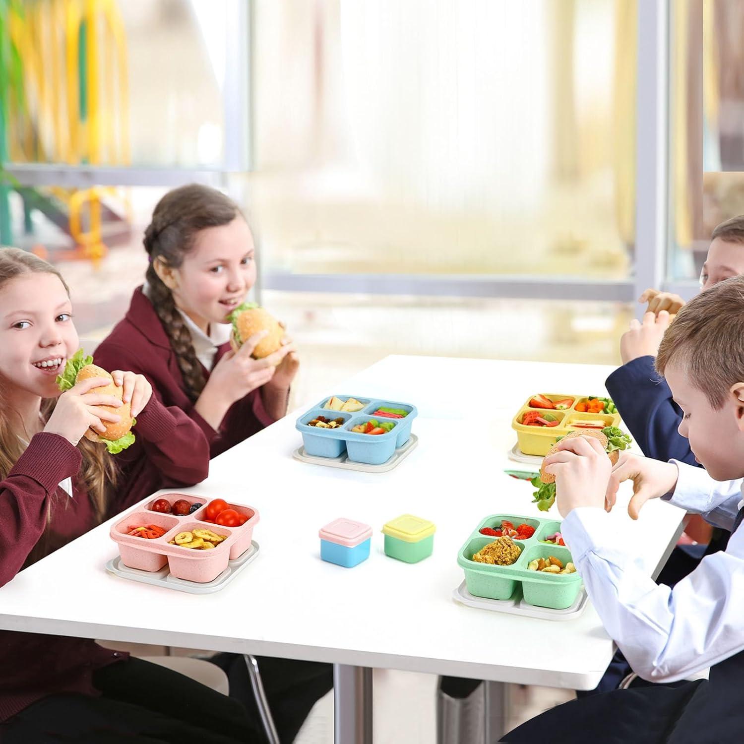 Contenedores de Snack Caperci - 4 Compartimentos y 2 Salsa