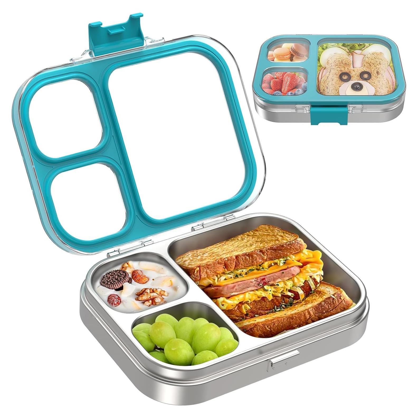 Caja Bento Acero Inoxidable LOHASOK 800ml 3 Compartimentos Azul