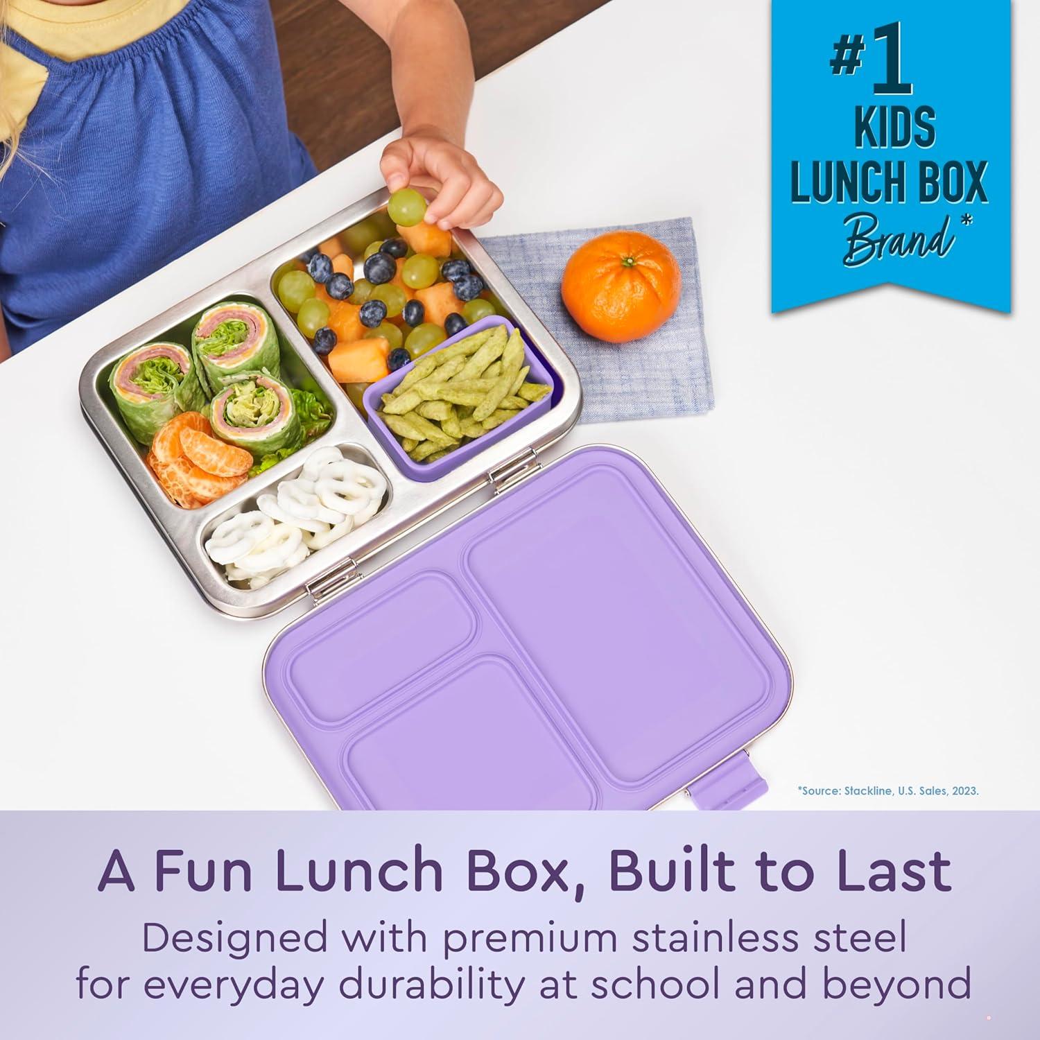 Bentgo Kids Caja de Almuerzo Acero Inoxidable Unicornio 3 Compartimentos