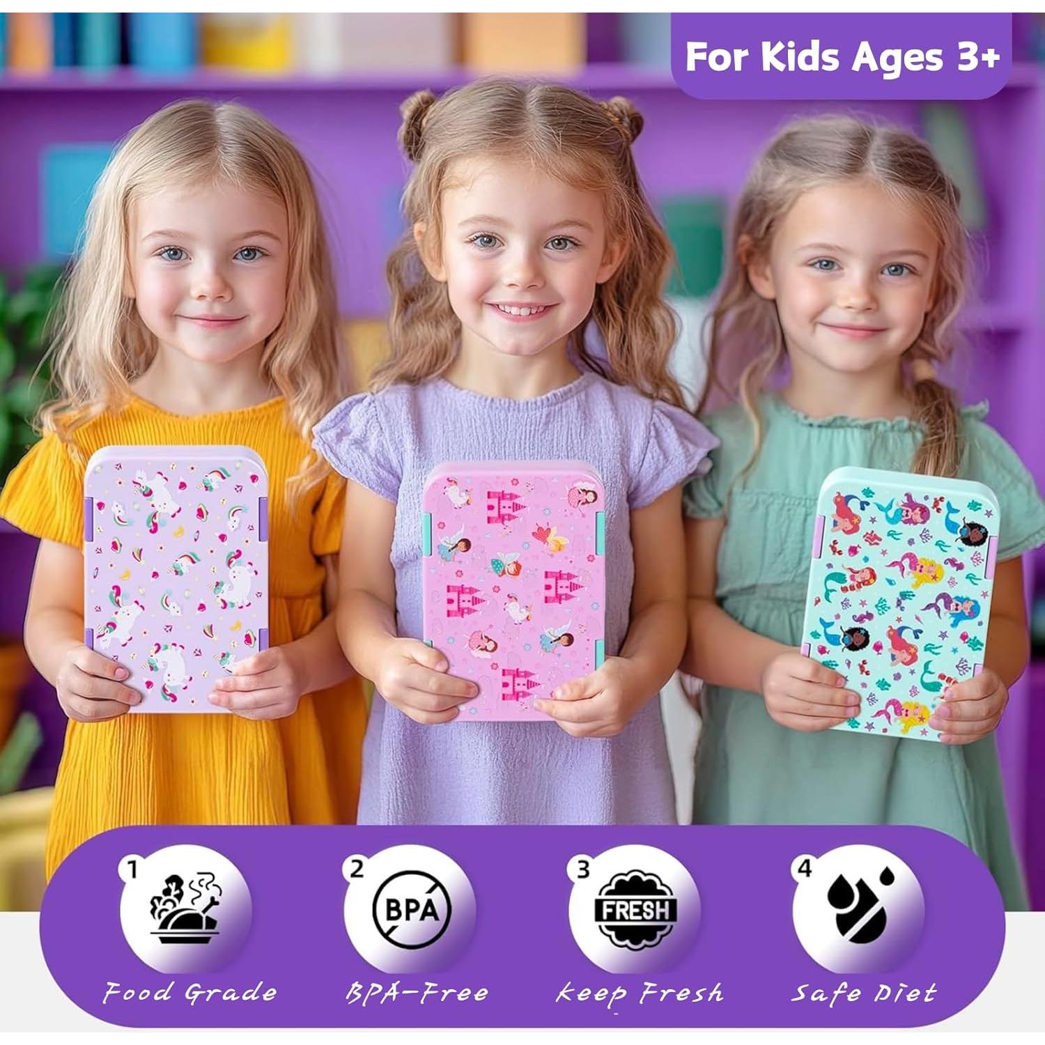 Caja Bento para Niños 810ml - Almuerzo a Prueba de Fugas