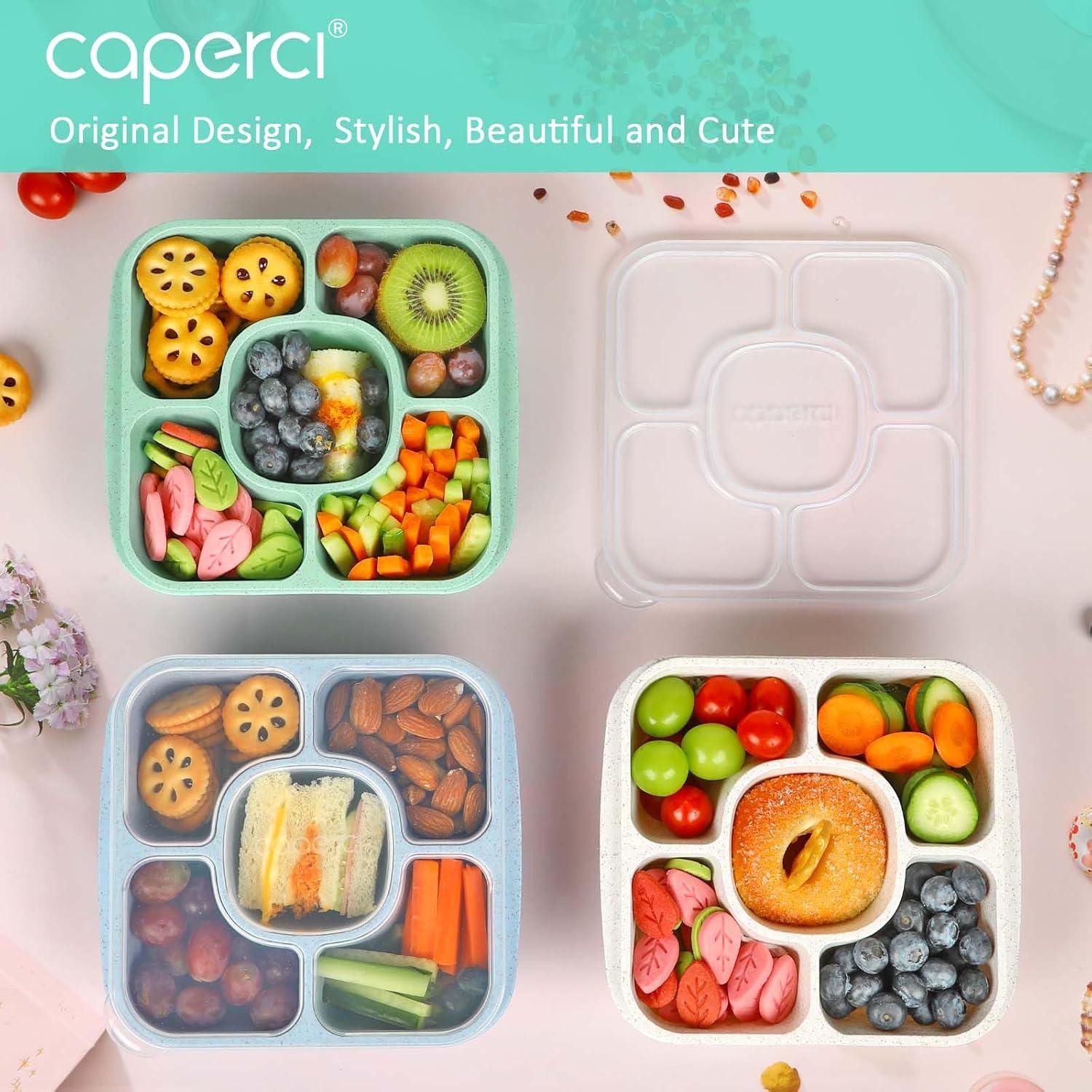 Caperci Bento Snack Box 4-Pack 5 Compartimentos Libre BPA