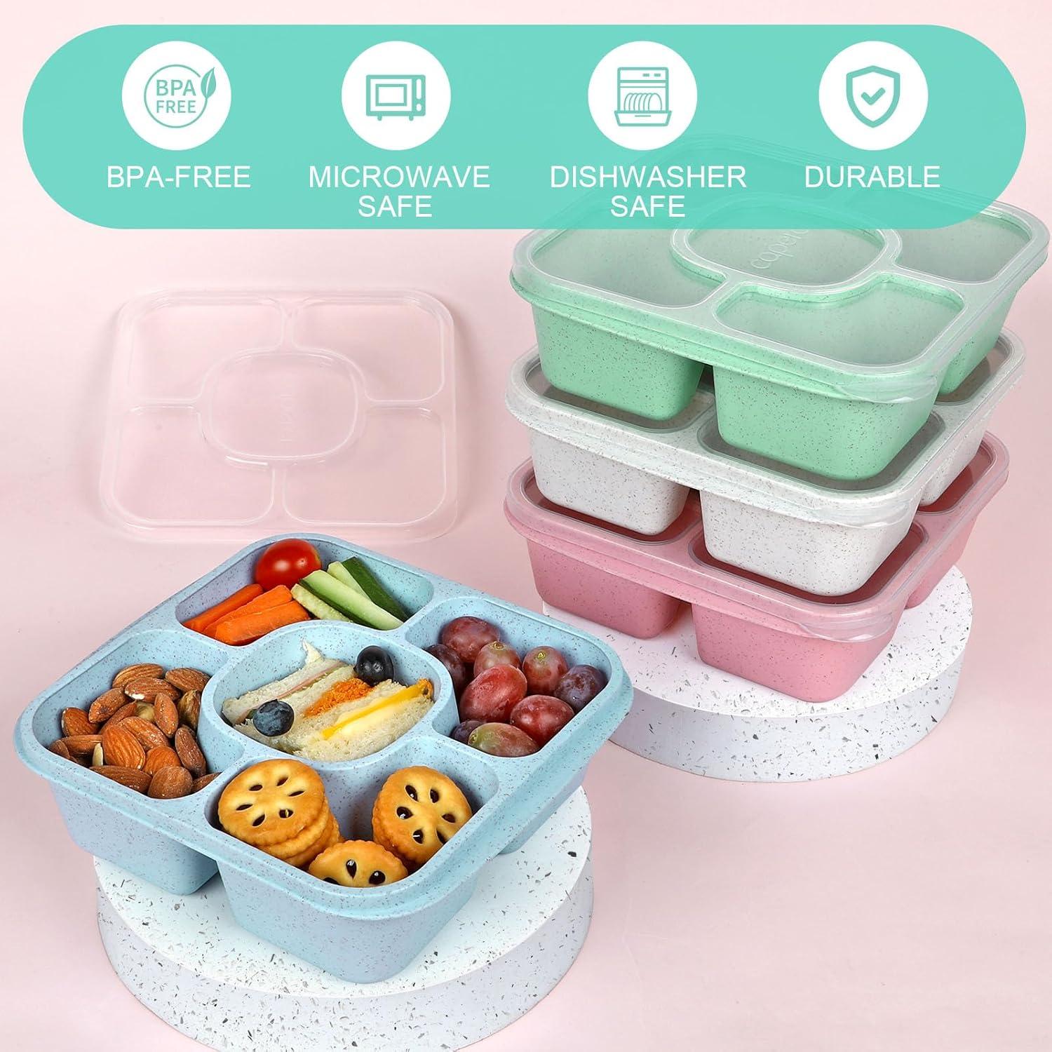 Caperci Bento Snack Box 4-Pack 5 Compartimentos Libre BPA