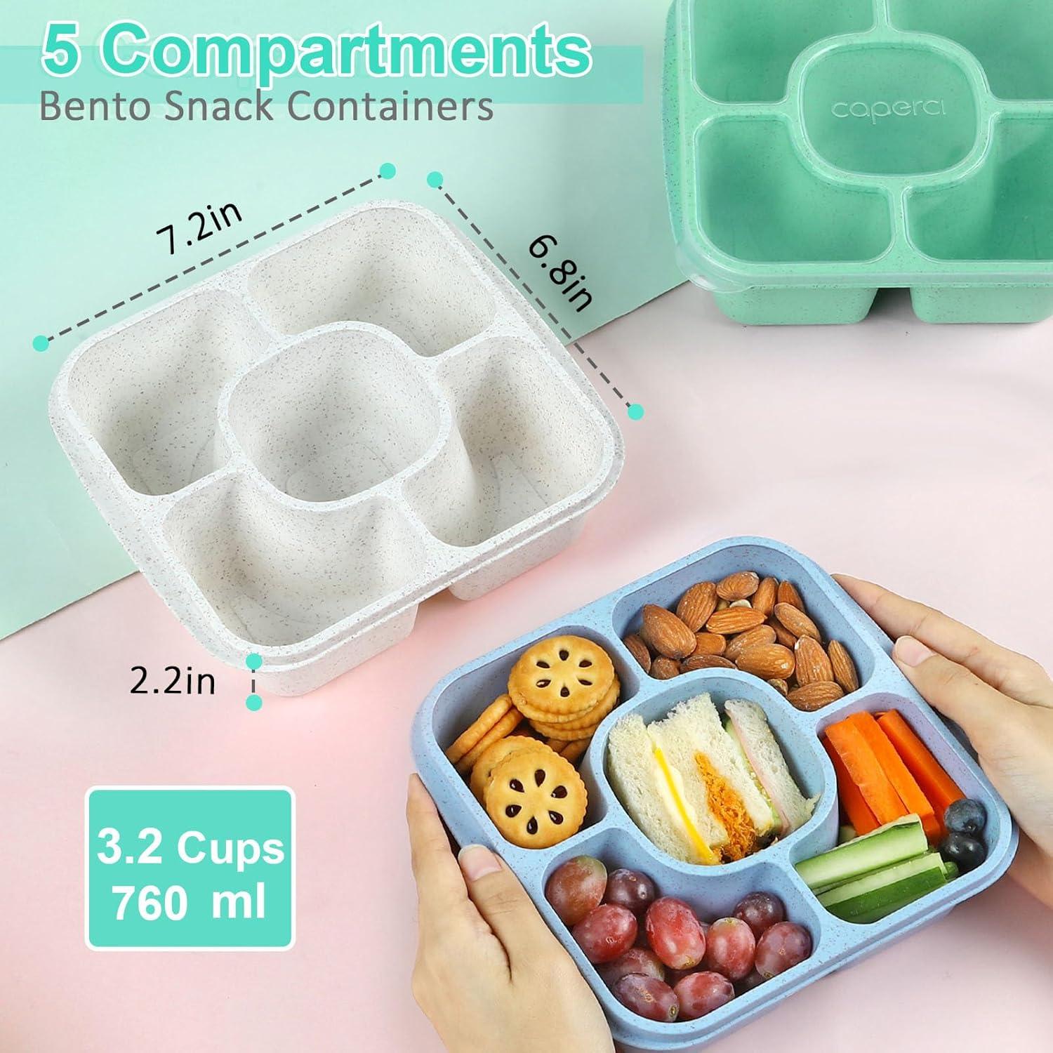 Caperci Bento Snack Box 4-Pack 5 Compartimentos Libre BPA
