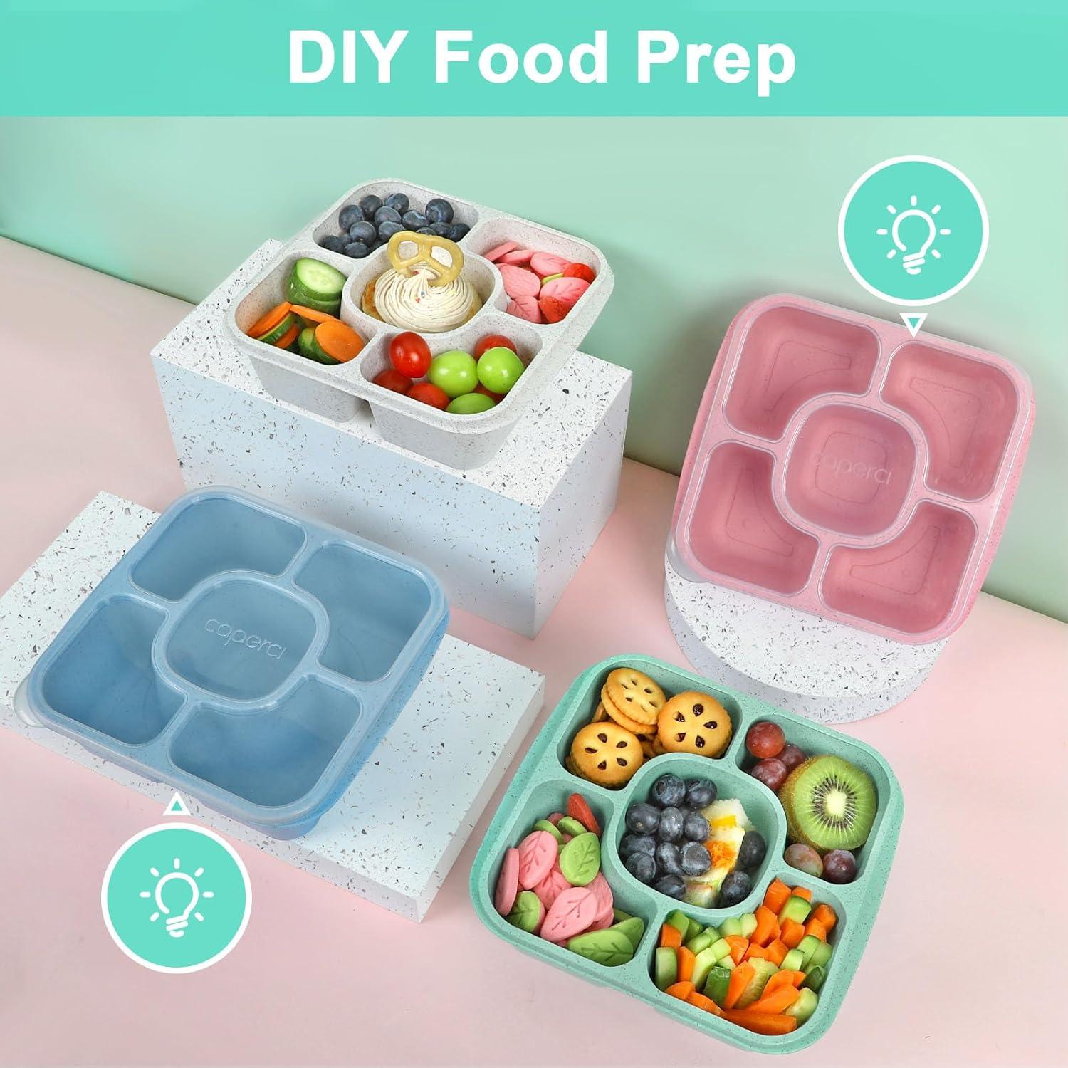 Caperci Bento Snack Box 4-Pack 5 Compartimentos Libre BPA