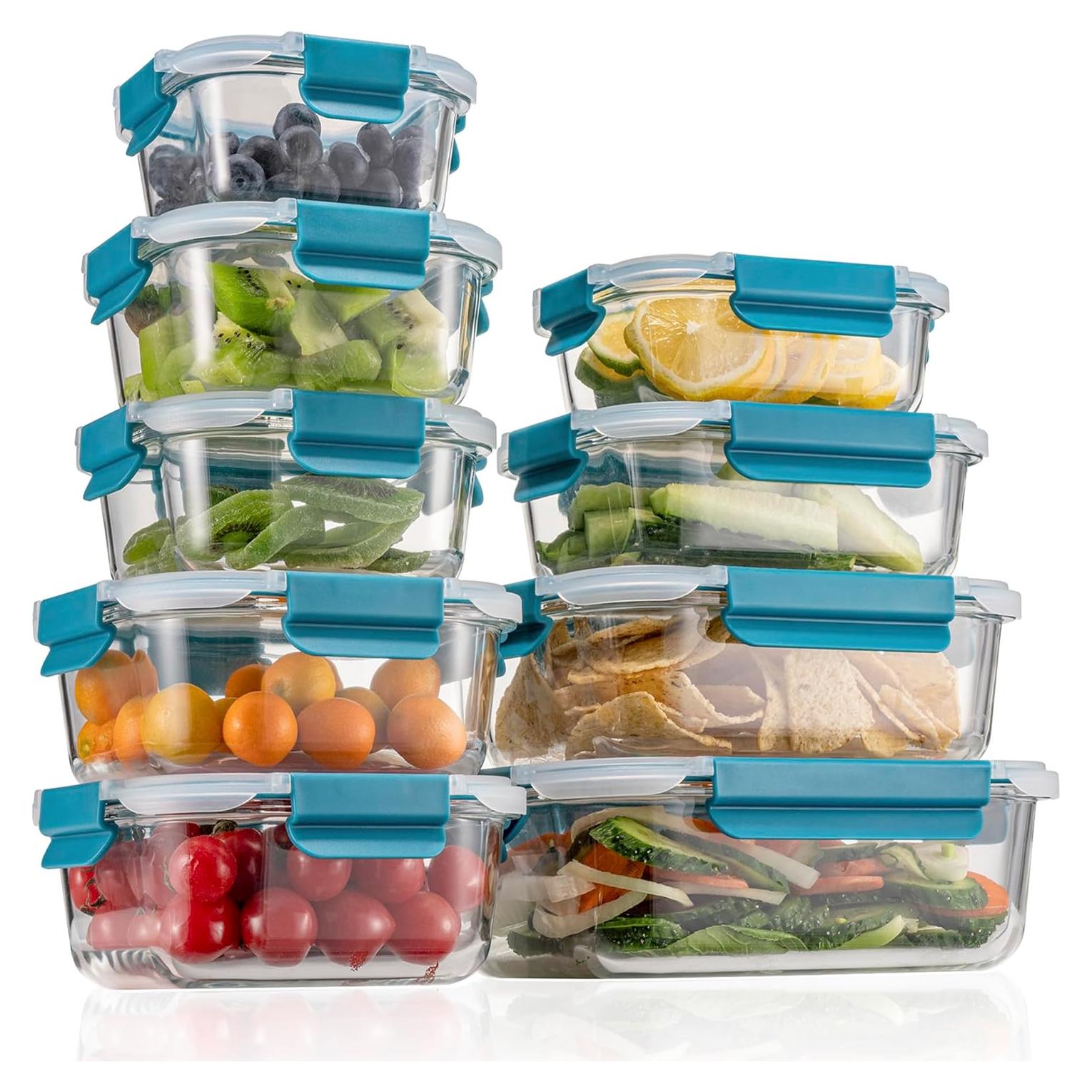 Contenedores de Almacenamiento de Alimentos Genicook 9 Piezas Vidrio