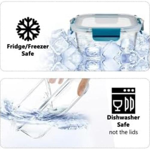 Contenedores de Almacenamiento de Alimentos Genicook 9 Piezas Vidrio