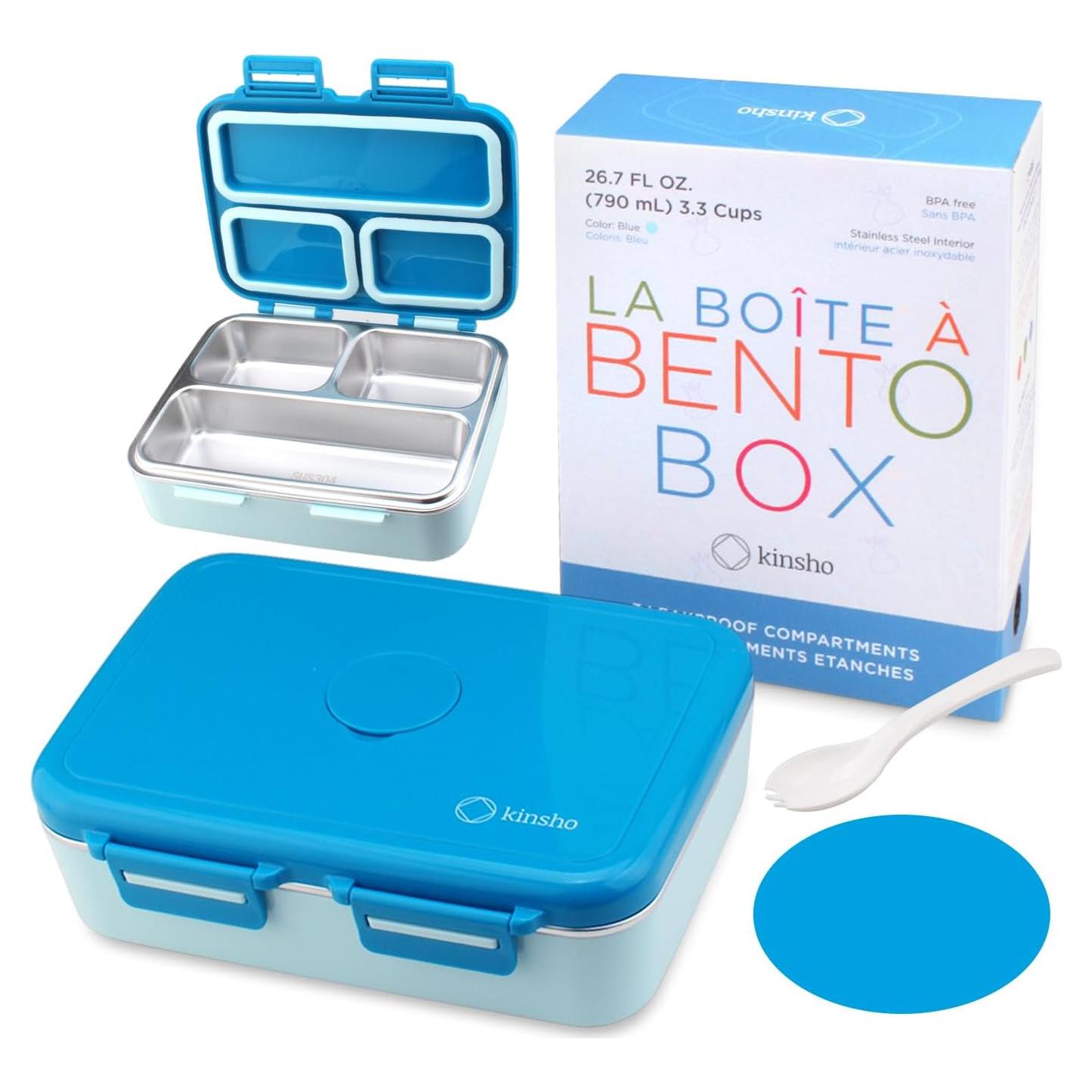 Contenedor Bento Acero Inoxidable kinsho 790 mL Azul