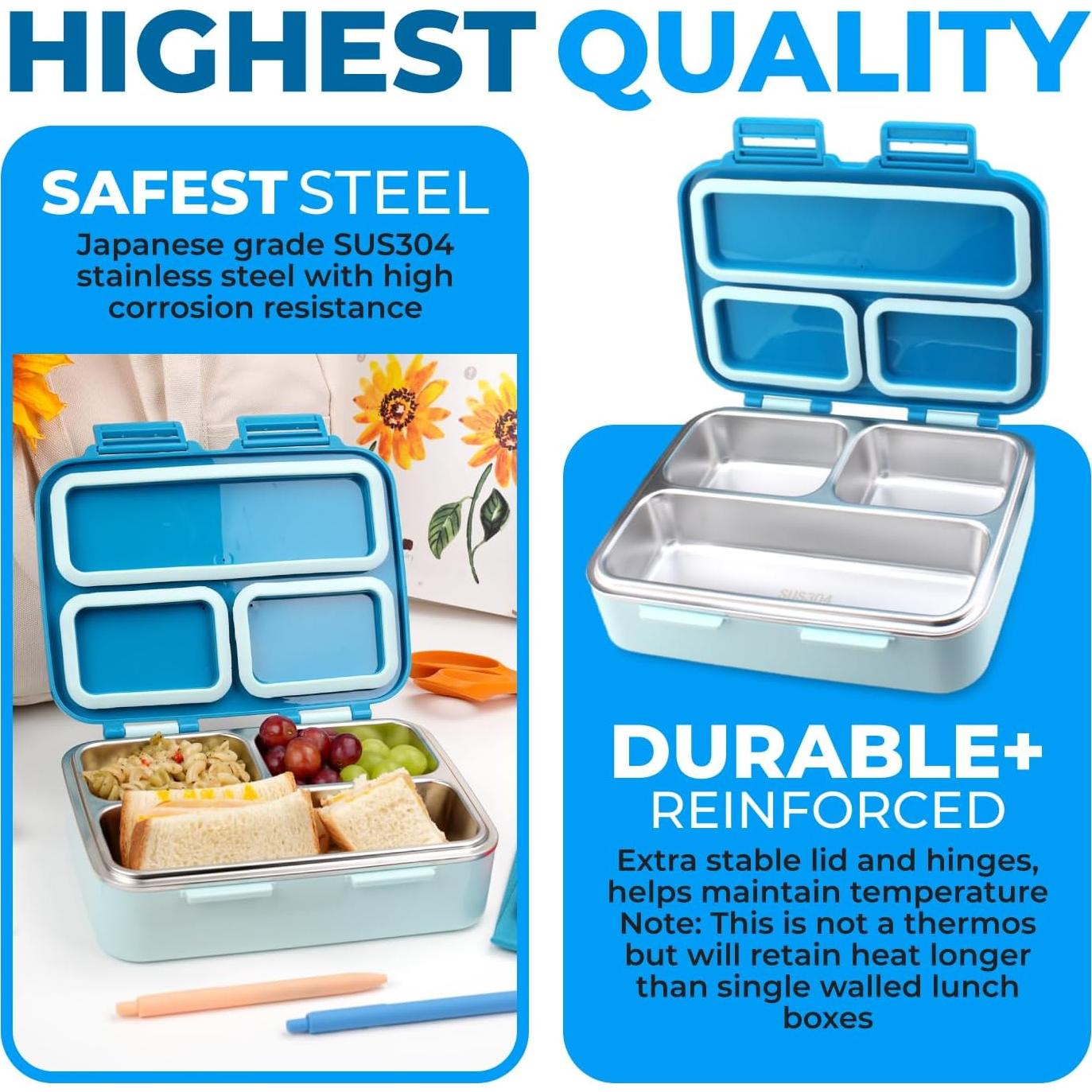 Contenedor Bento Acero Inoxidable kinsho 790 mL Azul