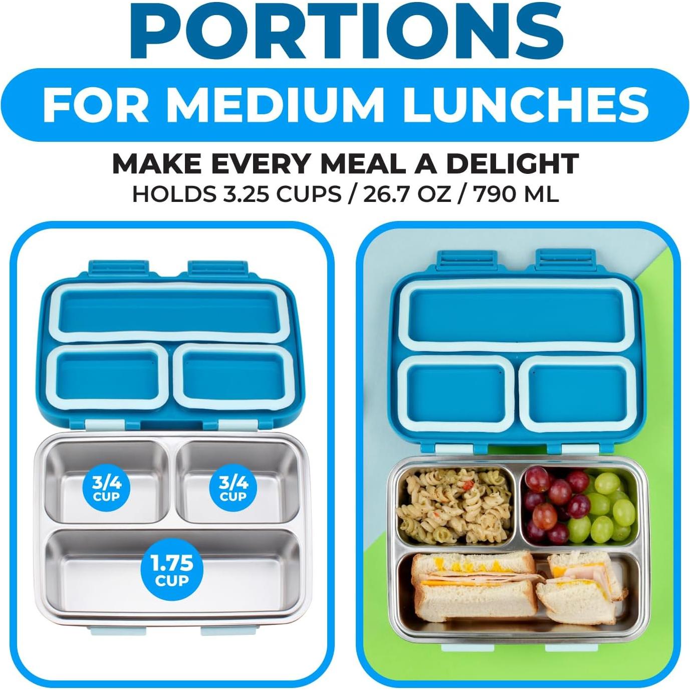 Contenedor Bento Acero Inoxidable kinsho 790 mL Azul