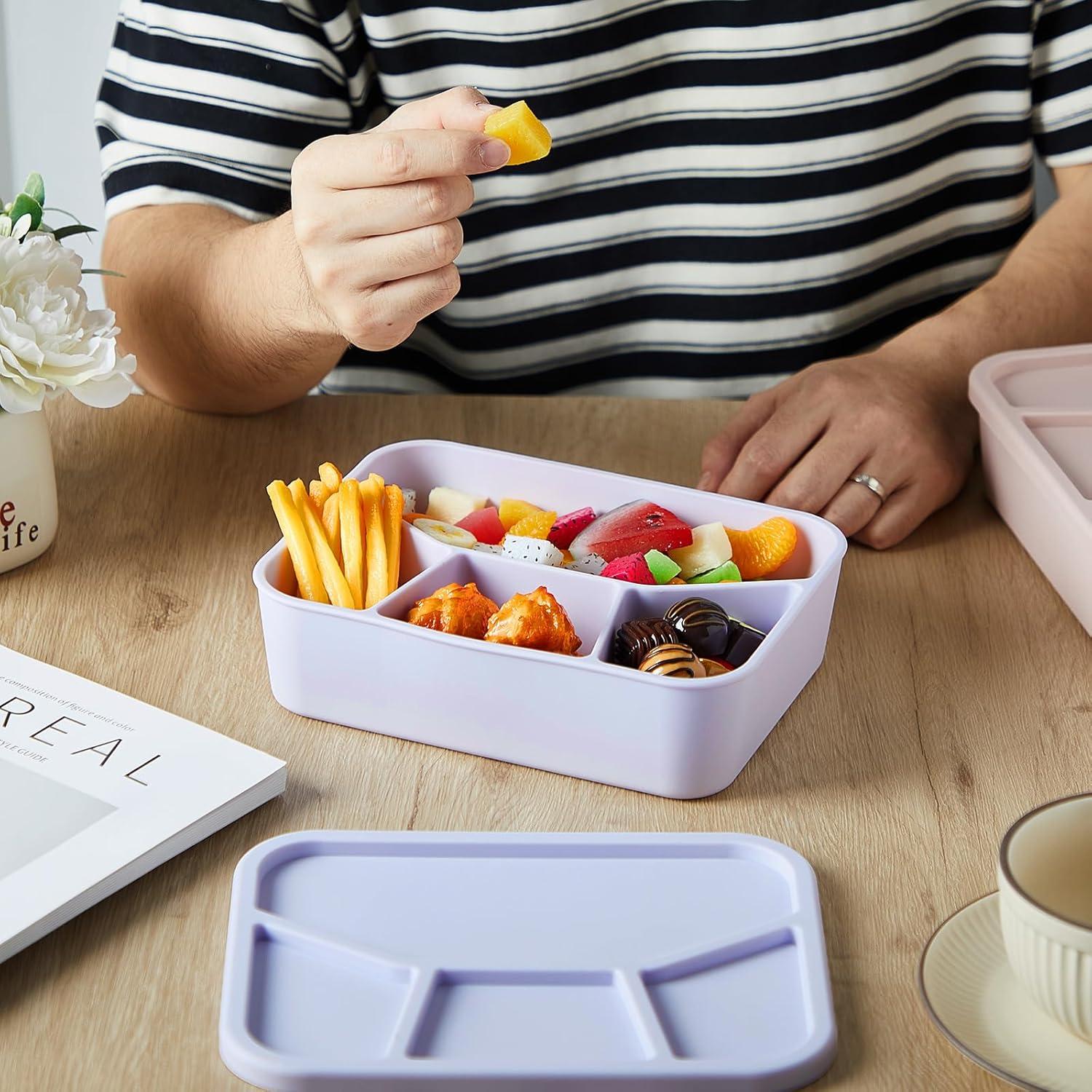 4 Cajas Bento de Silicona Ziliny Rectangulares a Prueba de Fugas