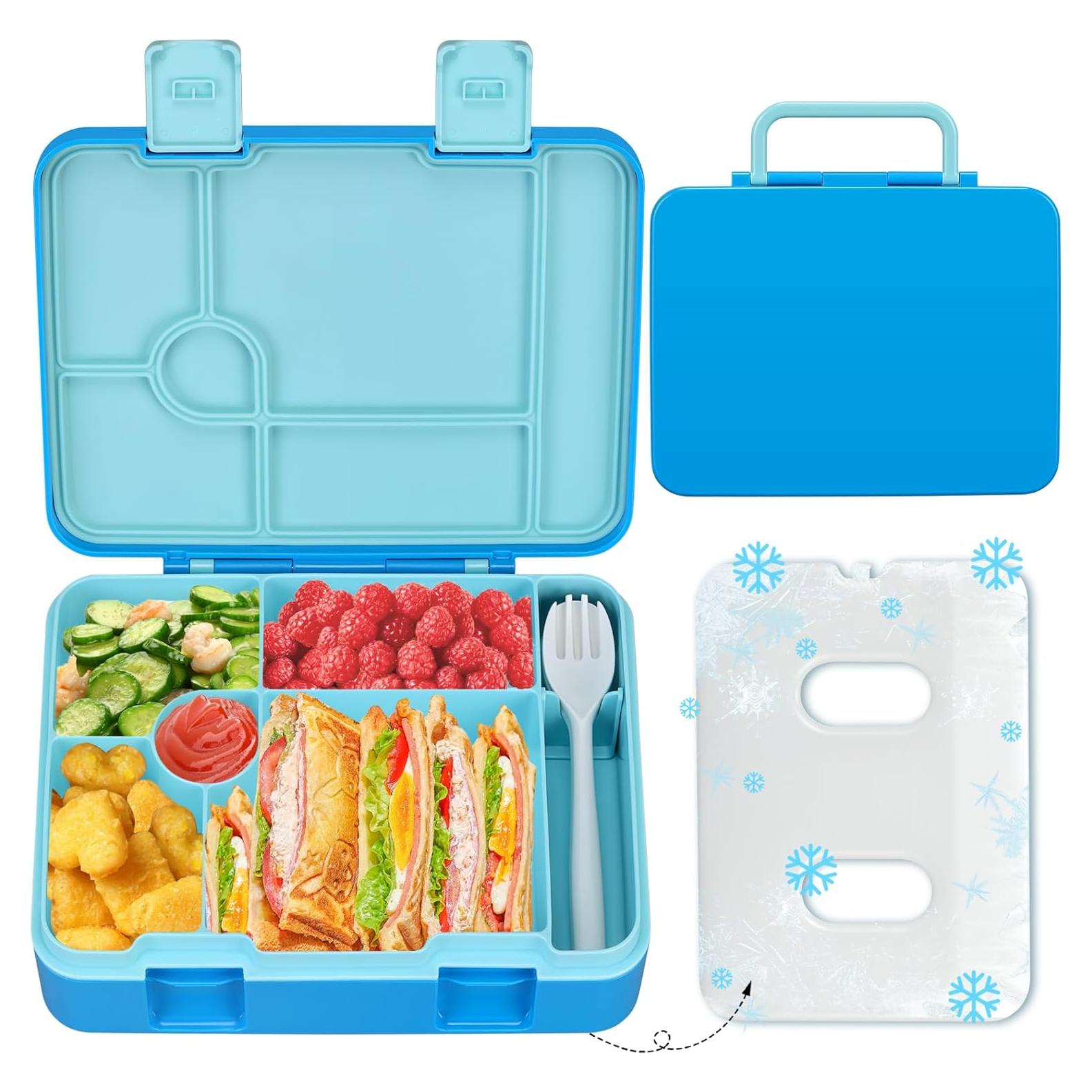 Caja de Almuerzo Bento Azul para Niños 5.5 Tazas a Prueba de Fugas