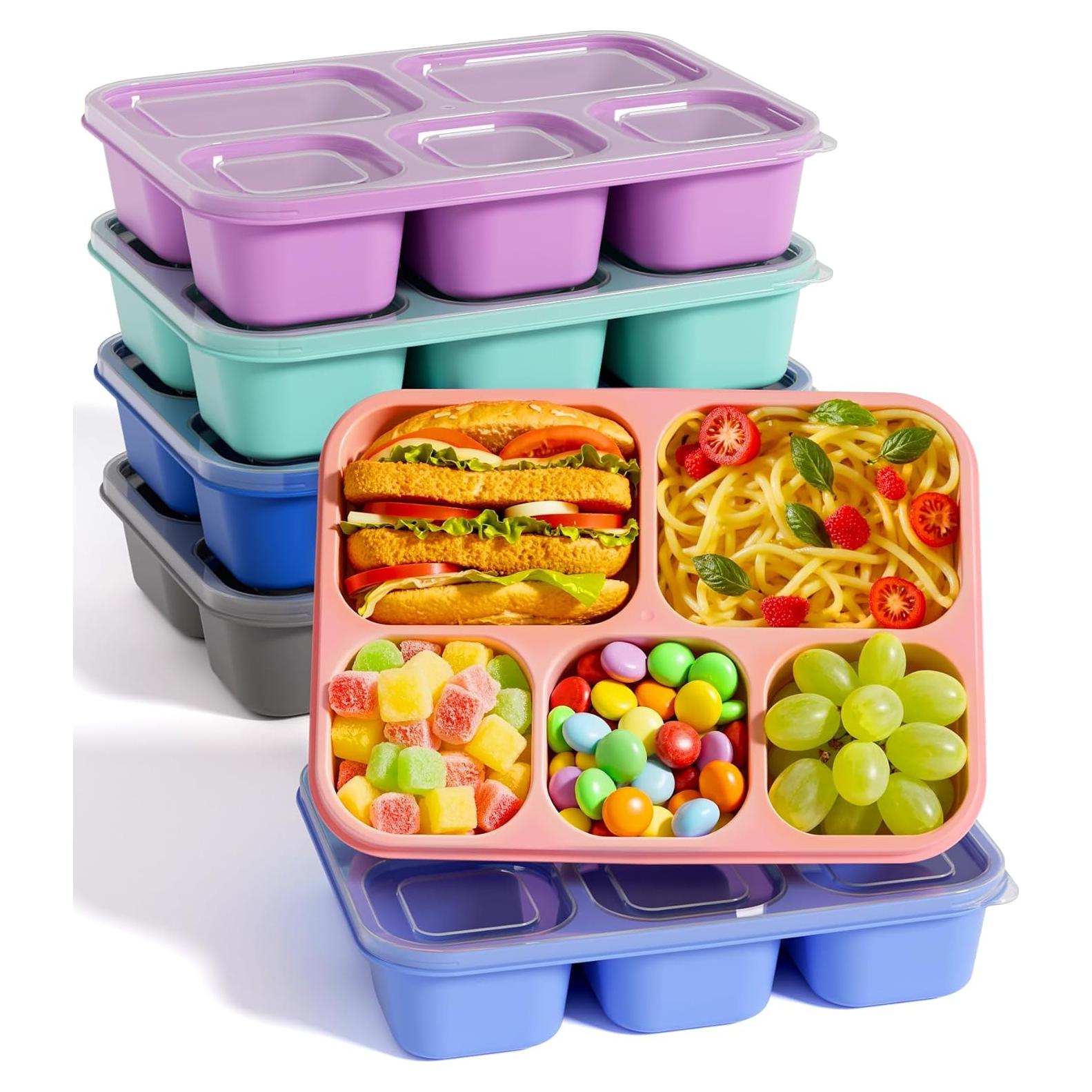 Juego de 6 Contenedores de Snack Bento Canfanni 5 Compartimentos