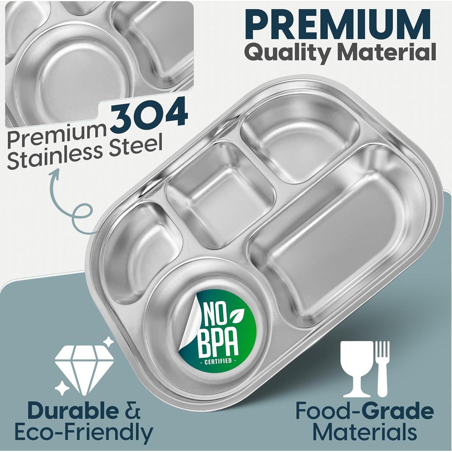 Caja Bento Acero Inoxidable Korra Hogar - 5 Compartimentos Azul