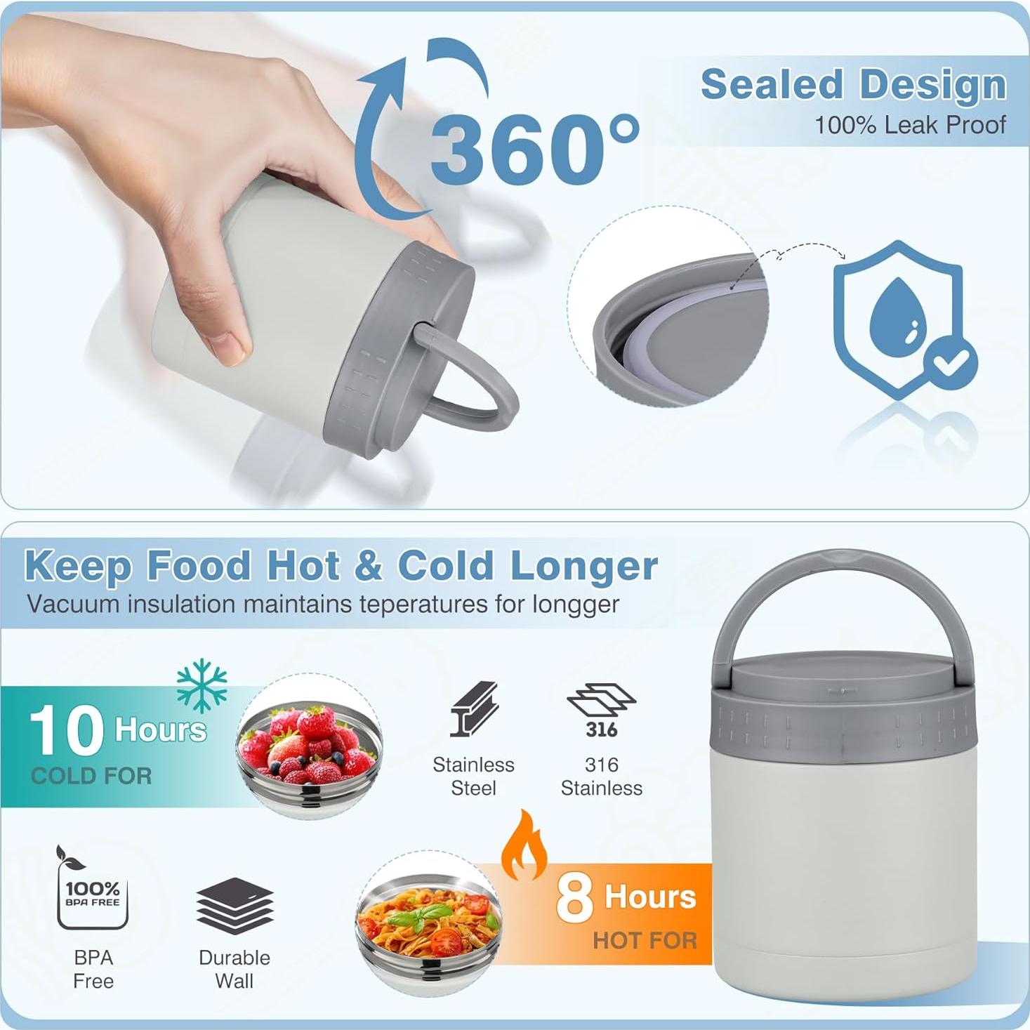 Caja de Almuerzo Bento WyfKyd 4 Compartimentos Acero Inoxidable