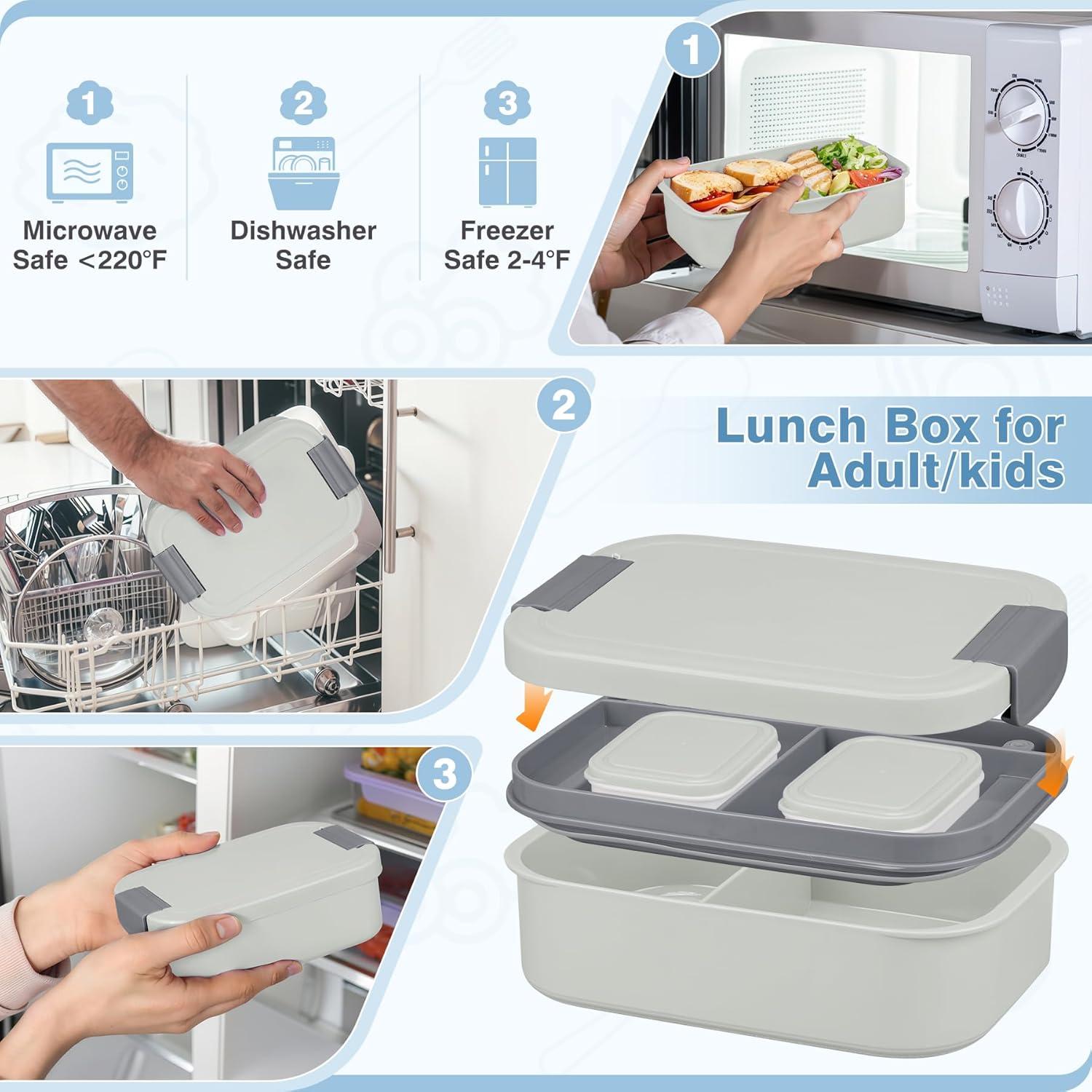 Caja de Almuerzo Bento WyfKyd 4 Compartimentos Acero Inoxidable