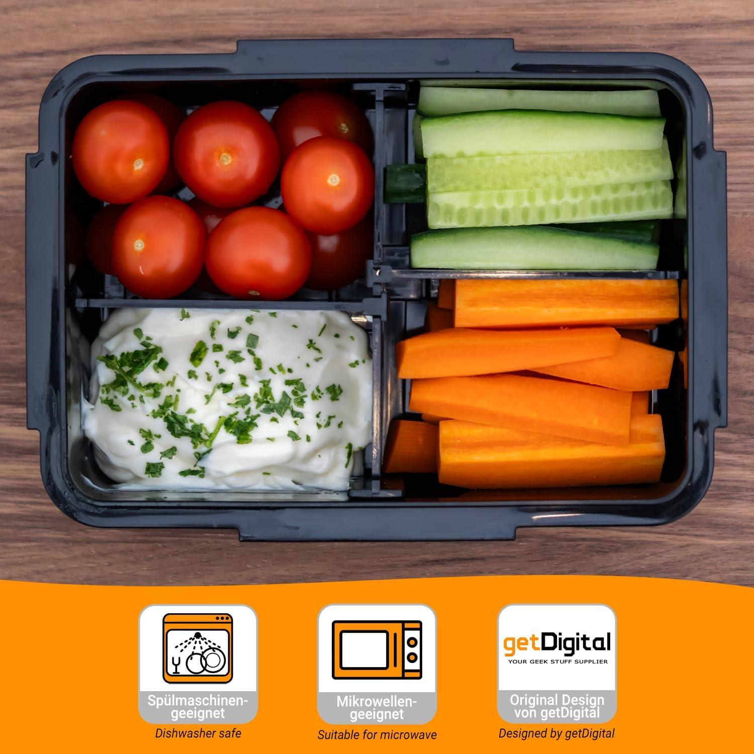 Lunchbox Bento Box getDigital 800ml 4 Compartimentos Ajustables