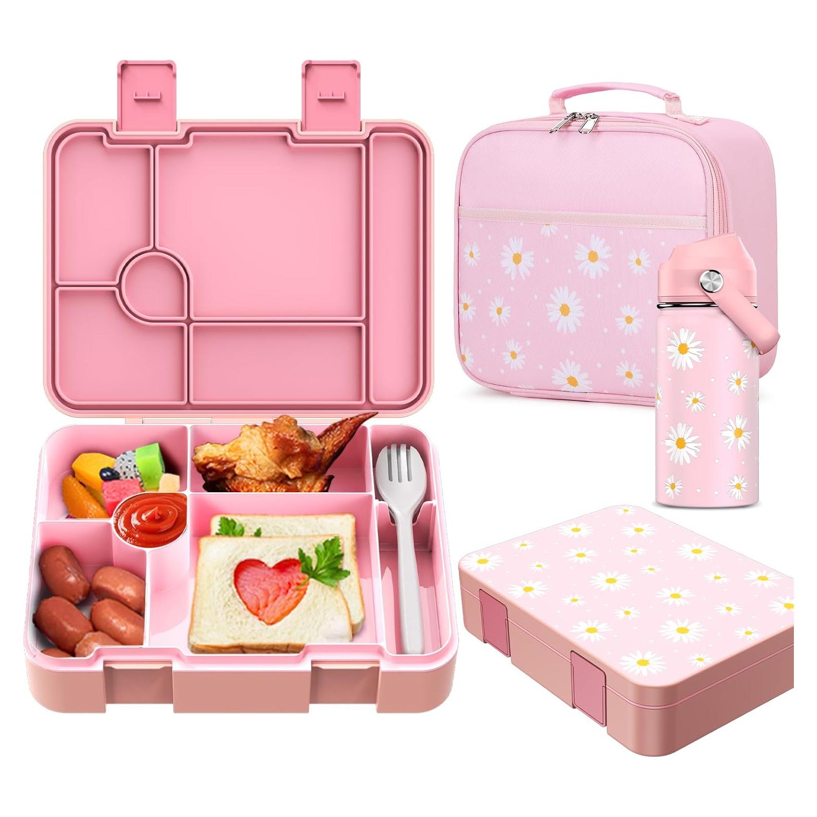 Caja Bento Bevalsa para Niños 43oz + Botella 14oz Rosa