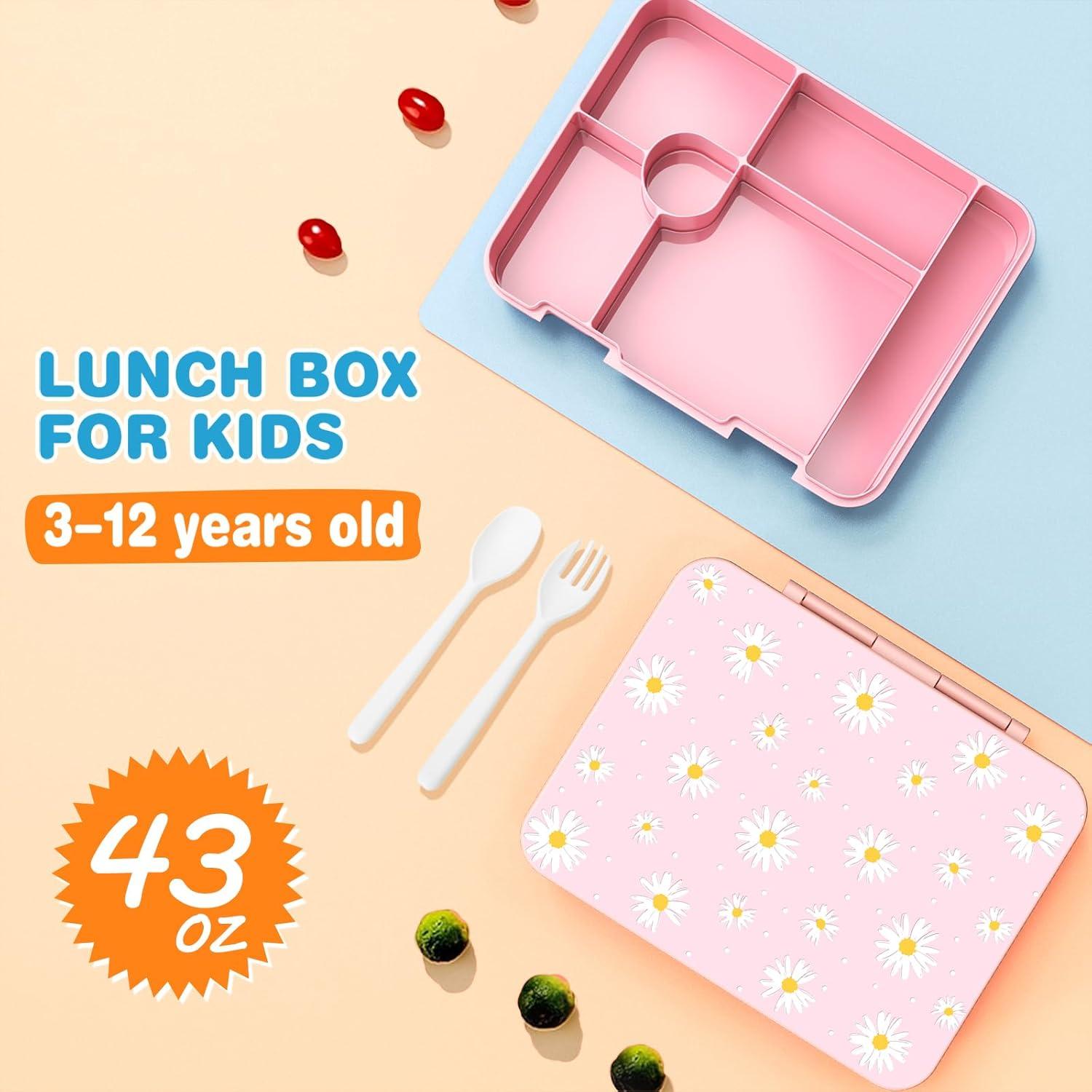 Caja Bento Bevalsa para Niños 43oz + Botella 14oz Rosa