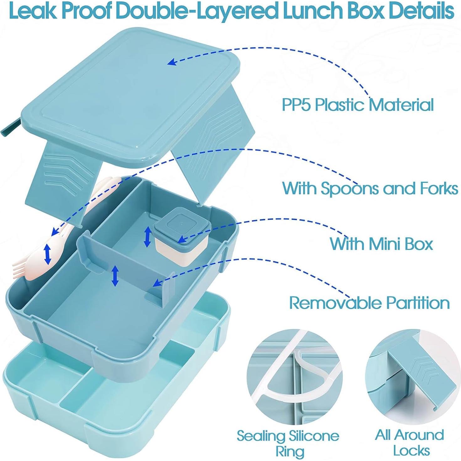 Bolsa de Almuerzo Aislada PainZieteg Azul con Termo y Caja Bento