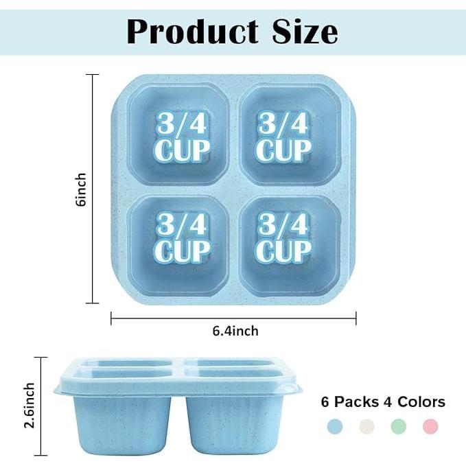 Korlon 6 Contenedores de Snack Reutilizables 730ml para Niños