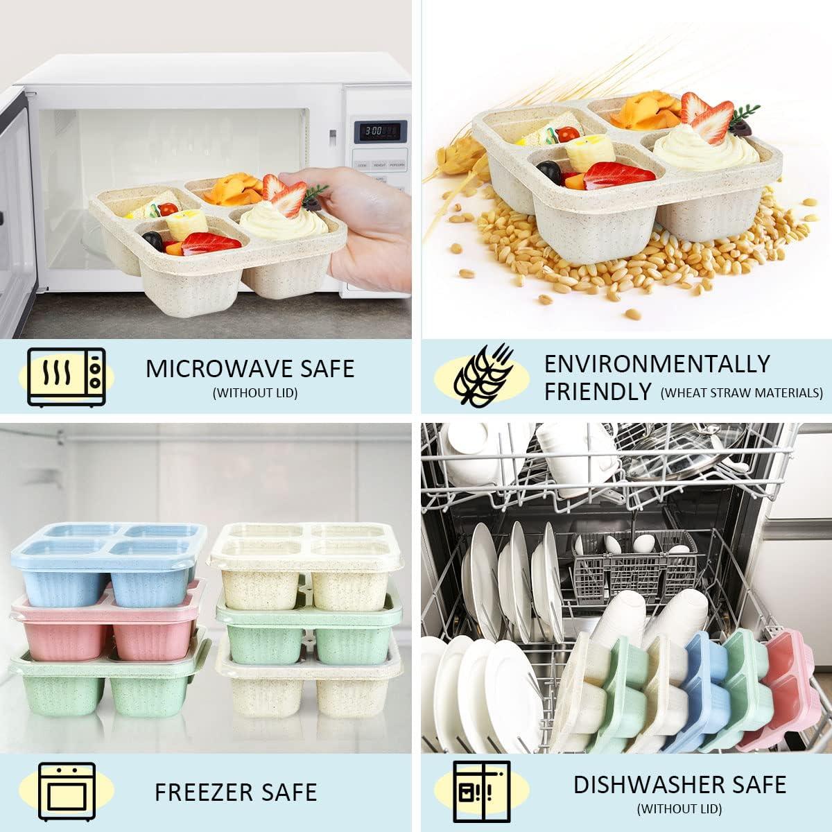 Korlon 6 Contenedores de Snack Reutilizables 730ml para Niños