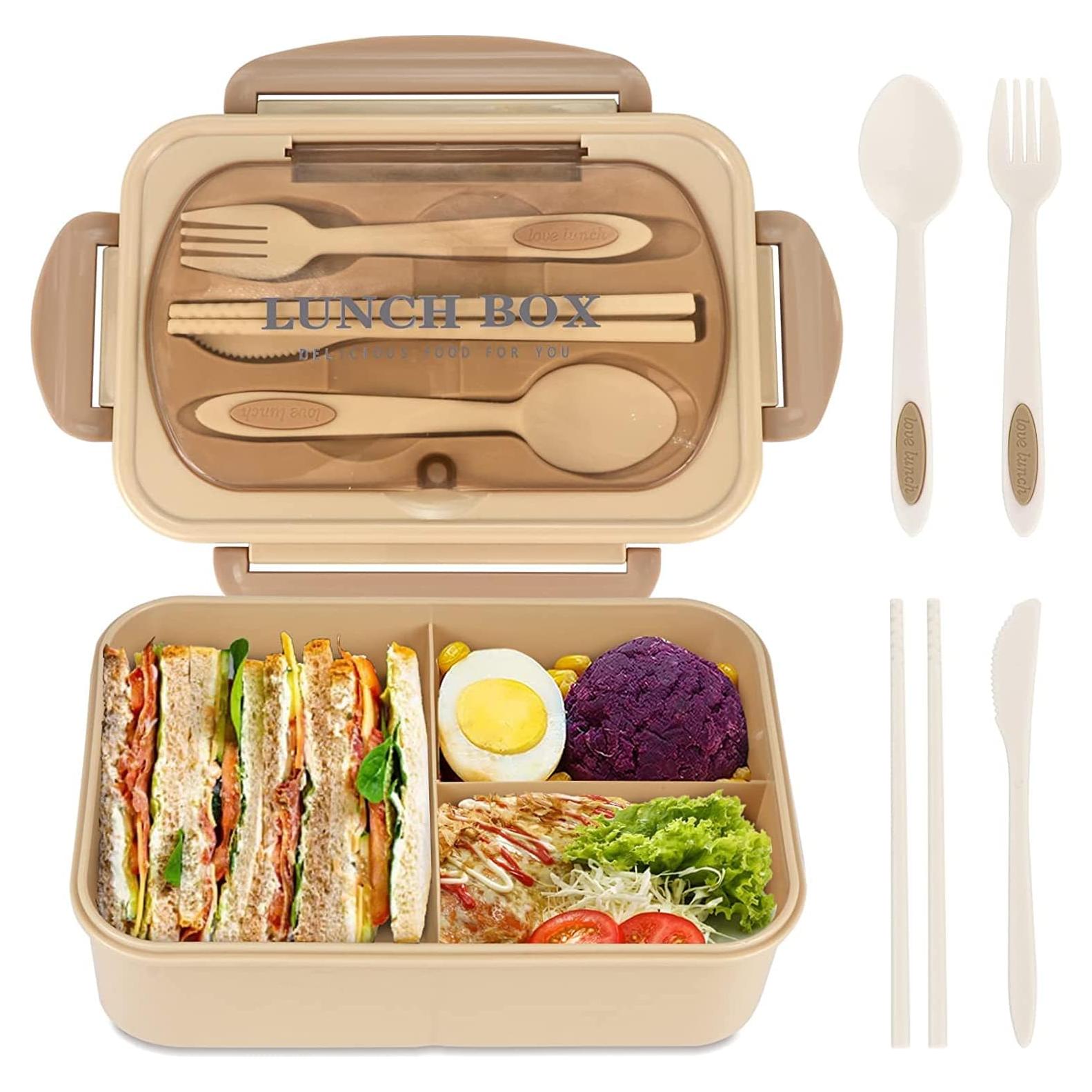 Caja Bento WILDAURORA 1200 ML 3 Compartimentos A Prueba de Fugas