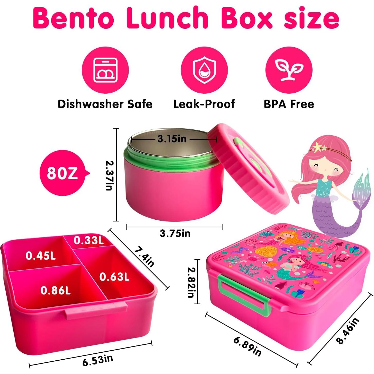 Caja de Almuerzo Bento Doiaz Rosa 4 Compartimentos Aislada