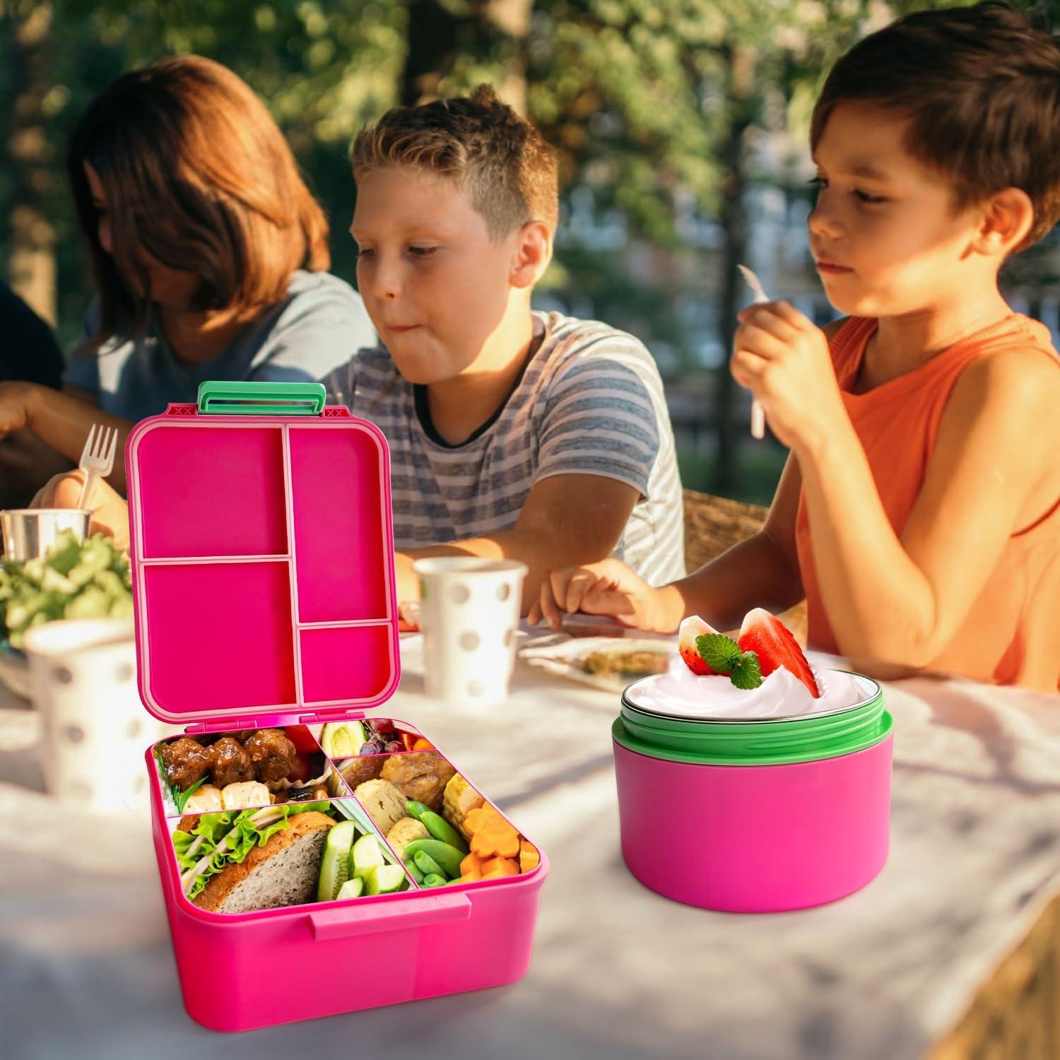 Caja de Almuerzo Bento Doiaz Rosa 4 Compartimentos Aislada